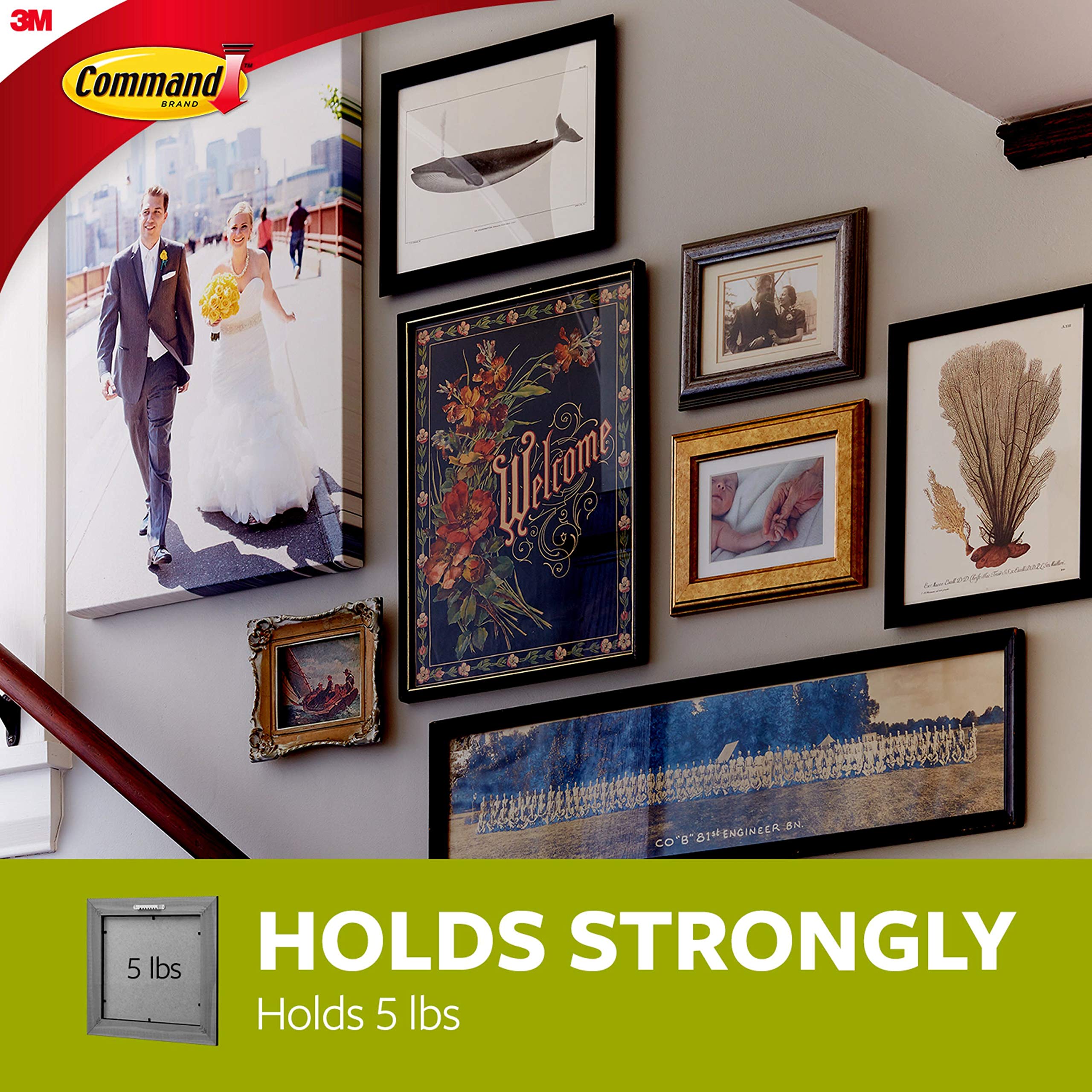Command Large Universal Frame Hanger  3-Hangers  6-Strips  6-Frame Stabilizer Strips  4-Pack  Decorate Damage-Free