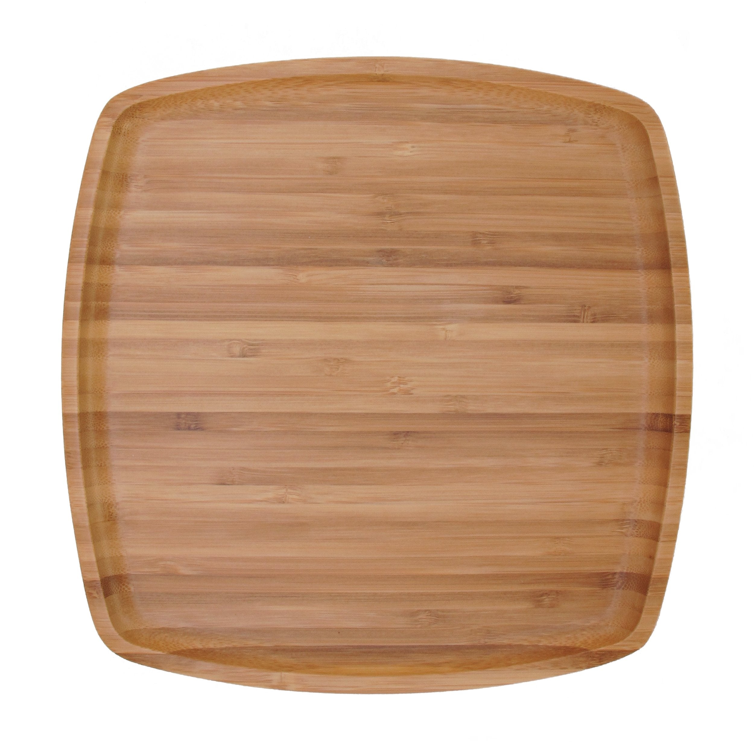 Bamboomn 10'' X 10'' Natural Bamboo Decorative Display Table Top Tea Serving Tray Plate Holder For Coffee Dining Table, Countert