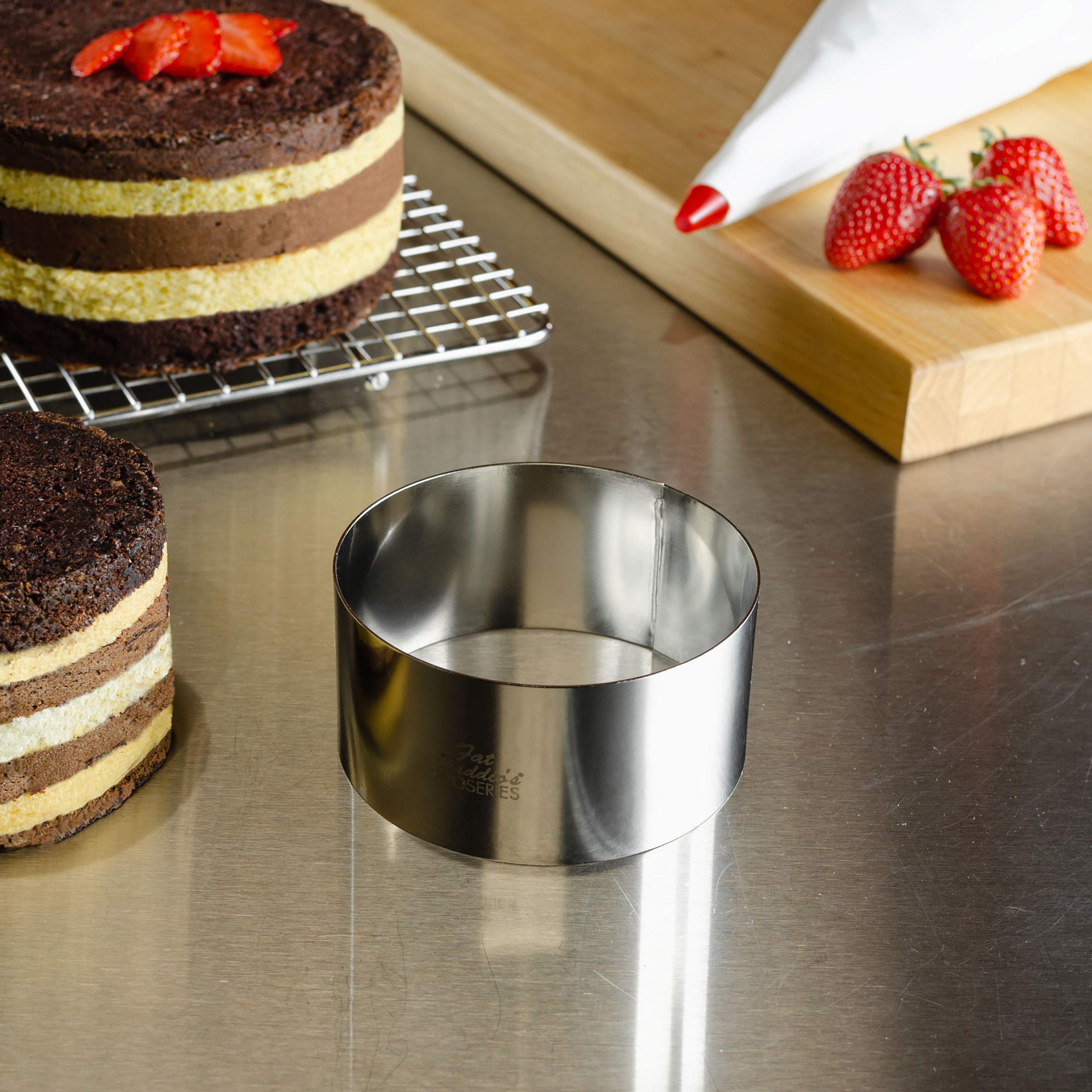 Fat Daddio'S Stainless Steel Round Cake & Pastry Ring, 4 X 2.375 Inch