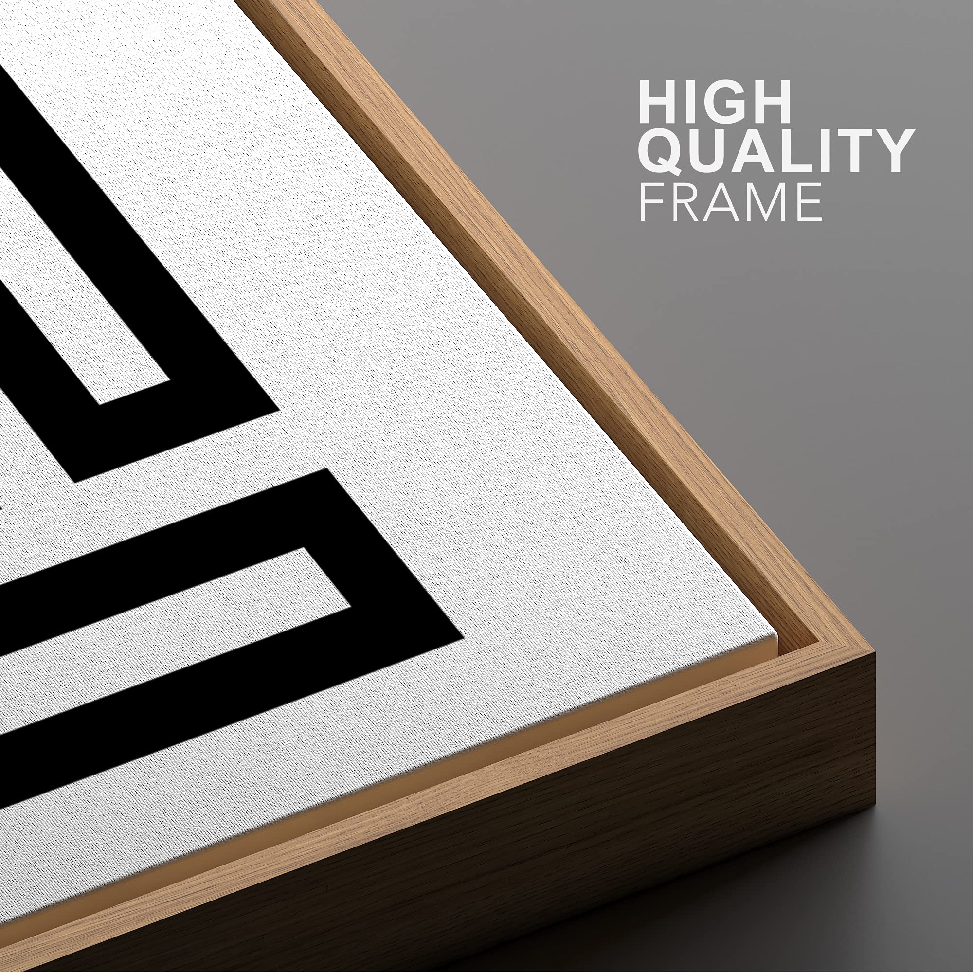 Ashbrook Framed Canvas Print Wall Art Black And White Geometric Line Maze Square Abstract Shapes Illustrations Modern Bohemian C