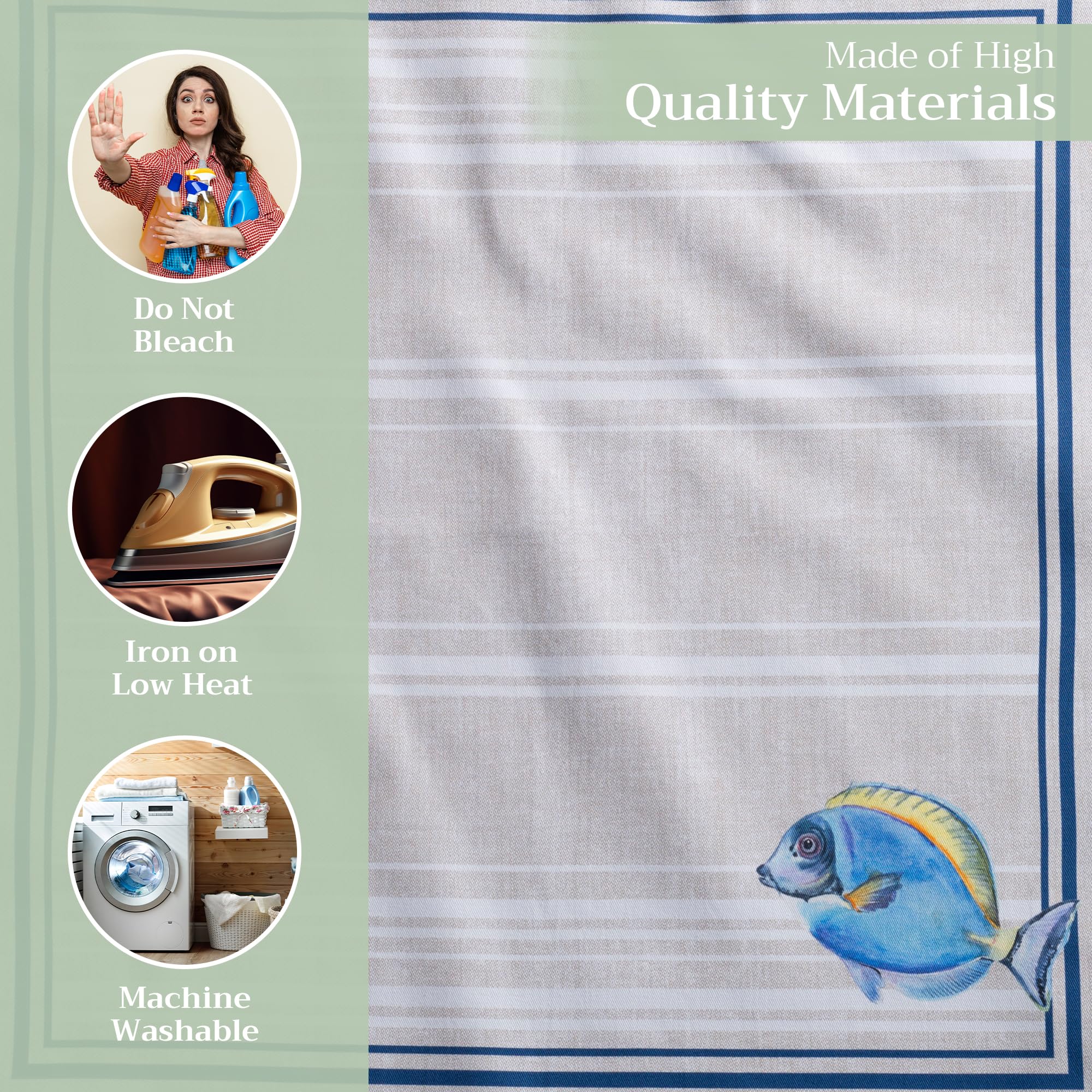 Maison d' Hermine Napkins 100% Cotton Set of 4 Decorative Napkin Washable Cloth Napkins for Gifts  Home  Wedding  Restaurant  Buffet Party & Camping  Poisson - Spring/Summer (20?x20?)