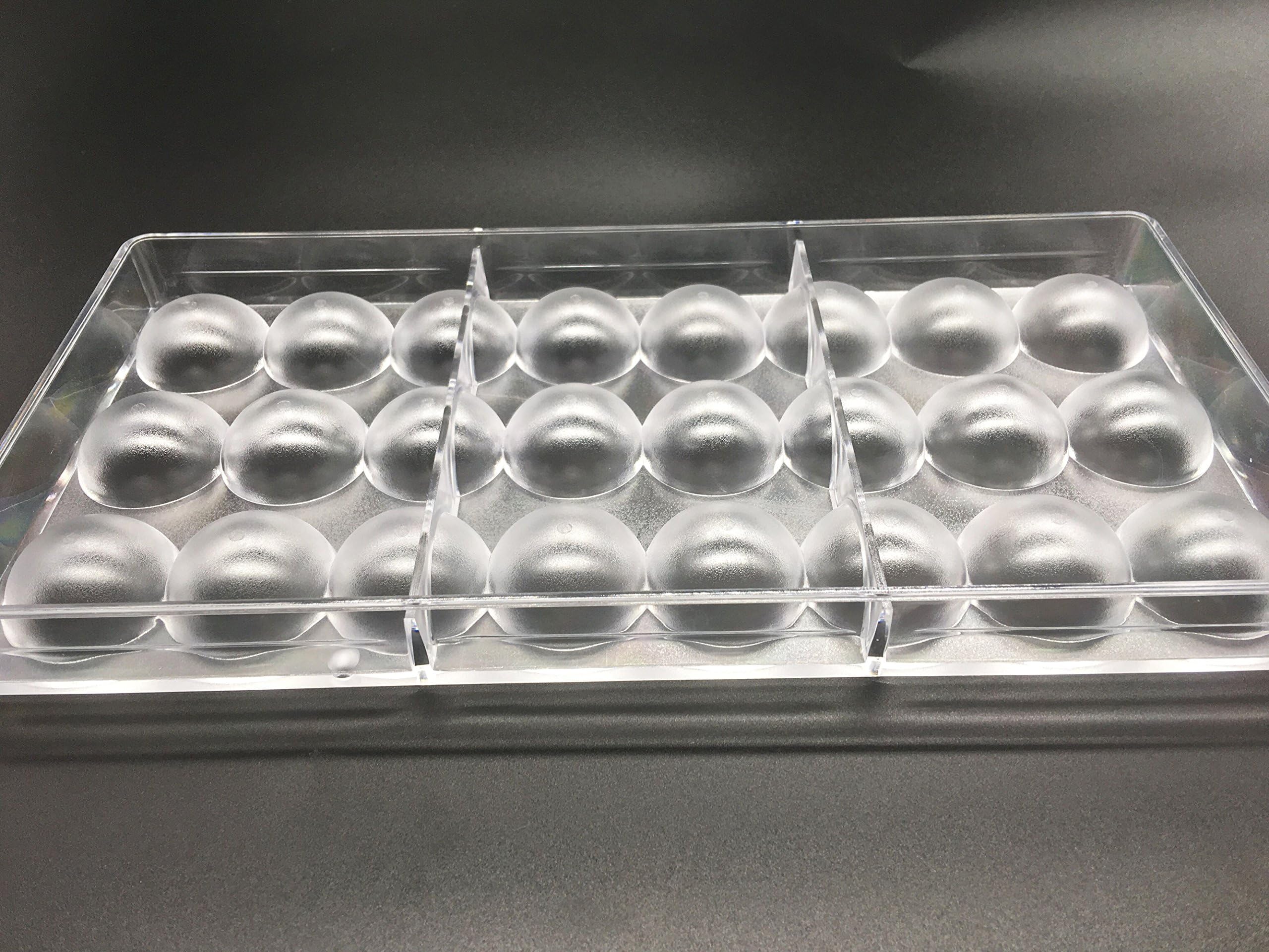 Candy Making Mold, Diamond Clear Polycarbonate Chocolate Mold Jelly Candy Making Mold 21-Piece Tray (Round Candy Mold)