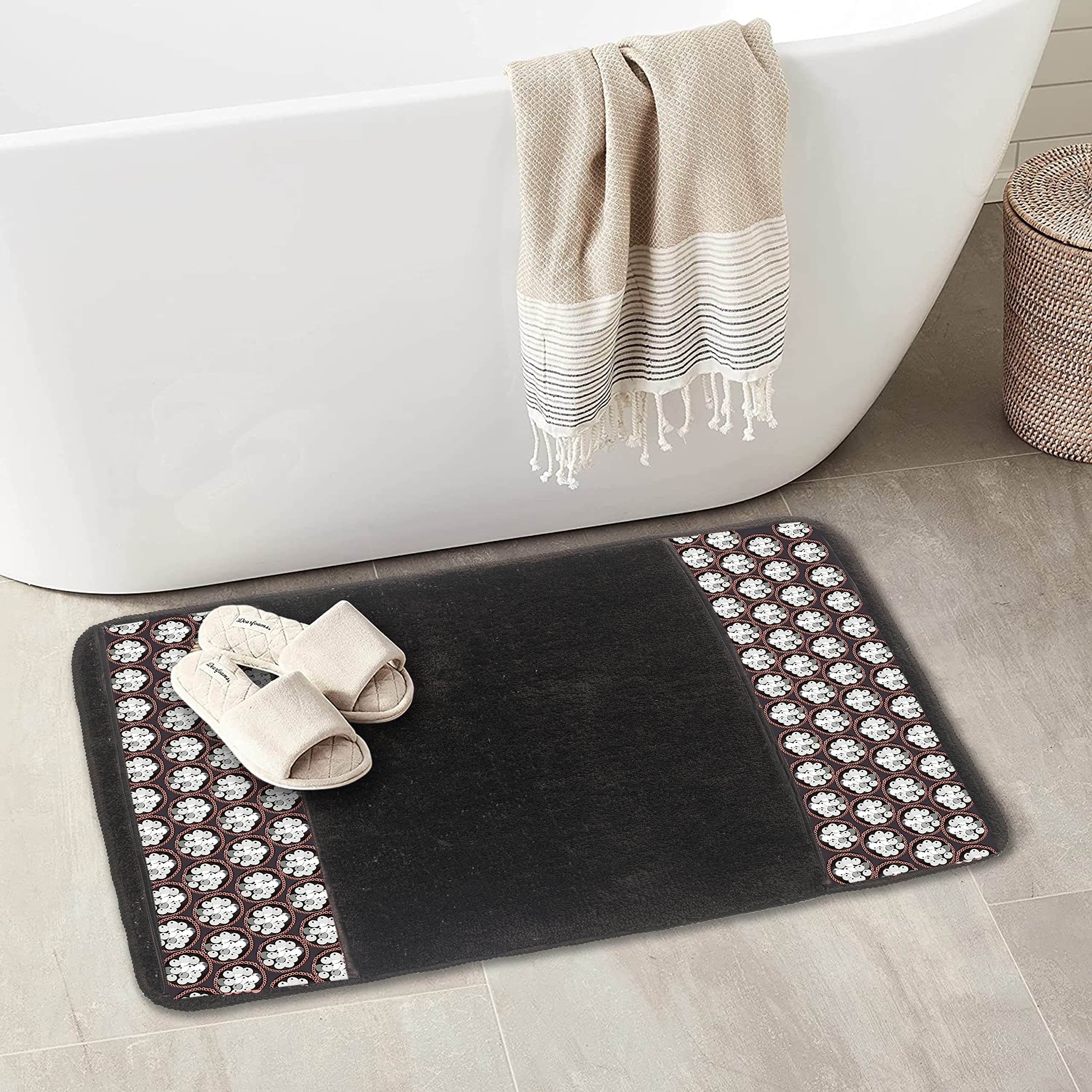 Popular Bath Sinatra Modern Bathroom Rug Classic Luxury Bath Rug Contemporary Decor Orb Bath Mat For Shower Unique Design Stylis