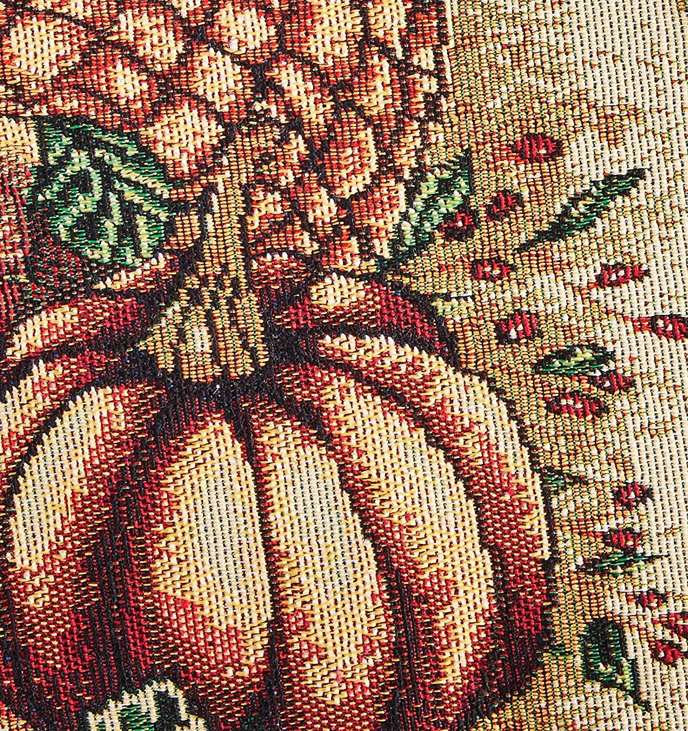 Homecrate Fall Harvest Collection - Tapestry Cornucopia With Pumpkins And Fruits Design - 13'' X 70'' Table Runner
