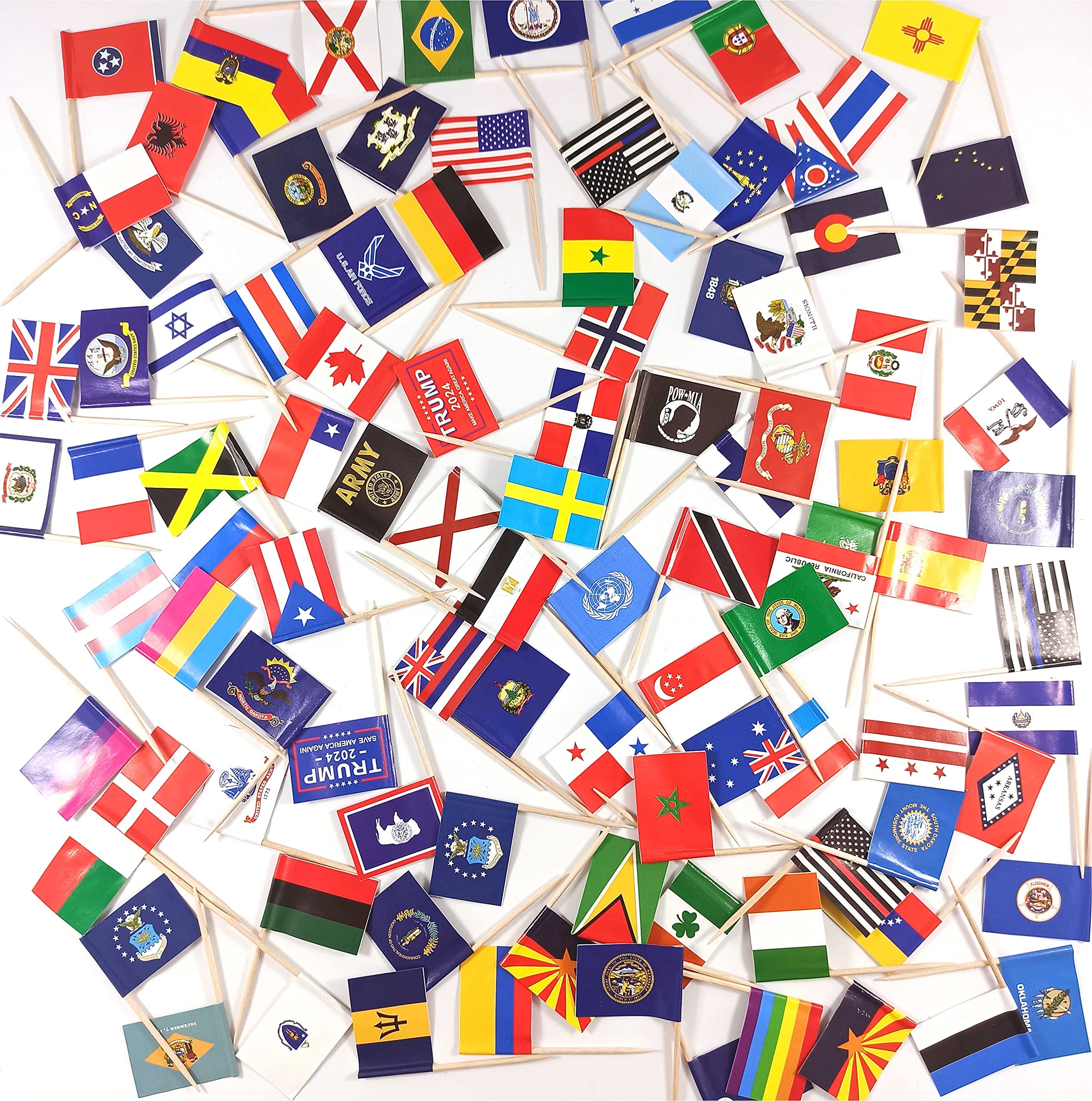JBCD Mexico Toothpick Flag Mexican Mini Small Cupcake Topper Flags (100 pcs)