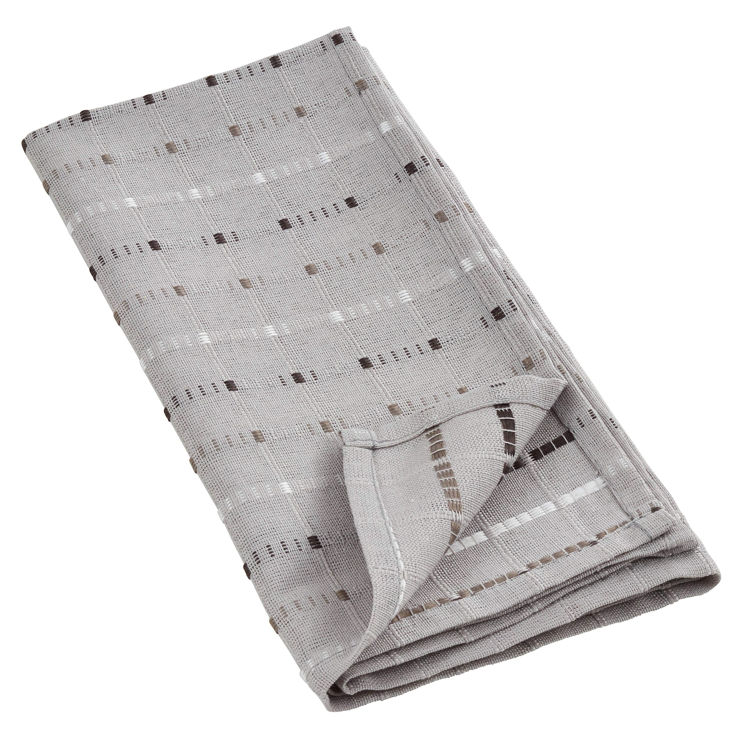 Saro Lifestyle 2136.Gy20S Cousu Collection Cotton Blend Stitched Line Table Napkins (Set Of 4) 20'' Grey