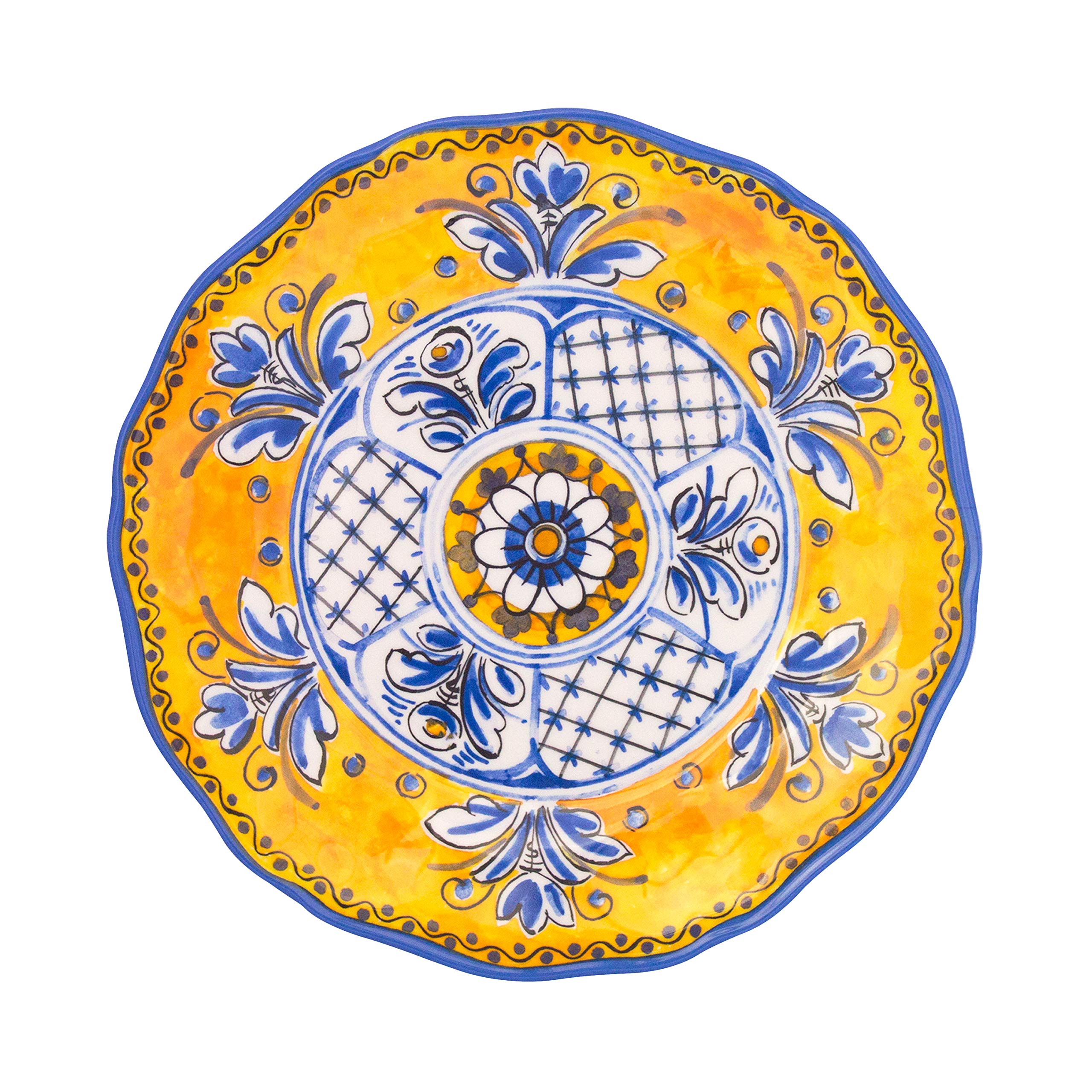 Le Cadeaux Melamine 11 Inch Dinner Plate Set Of 4, Benidorm