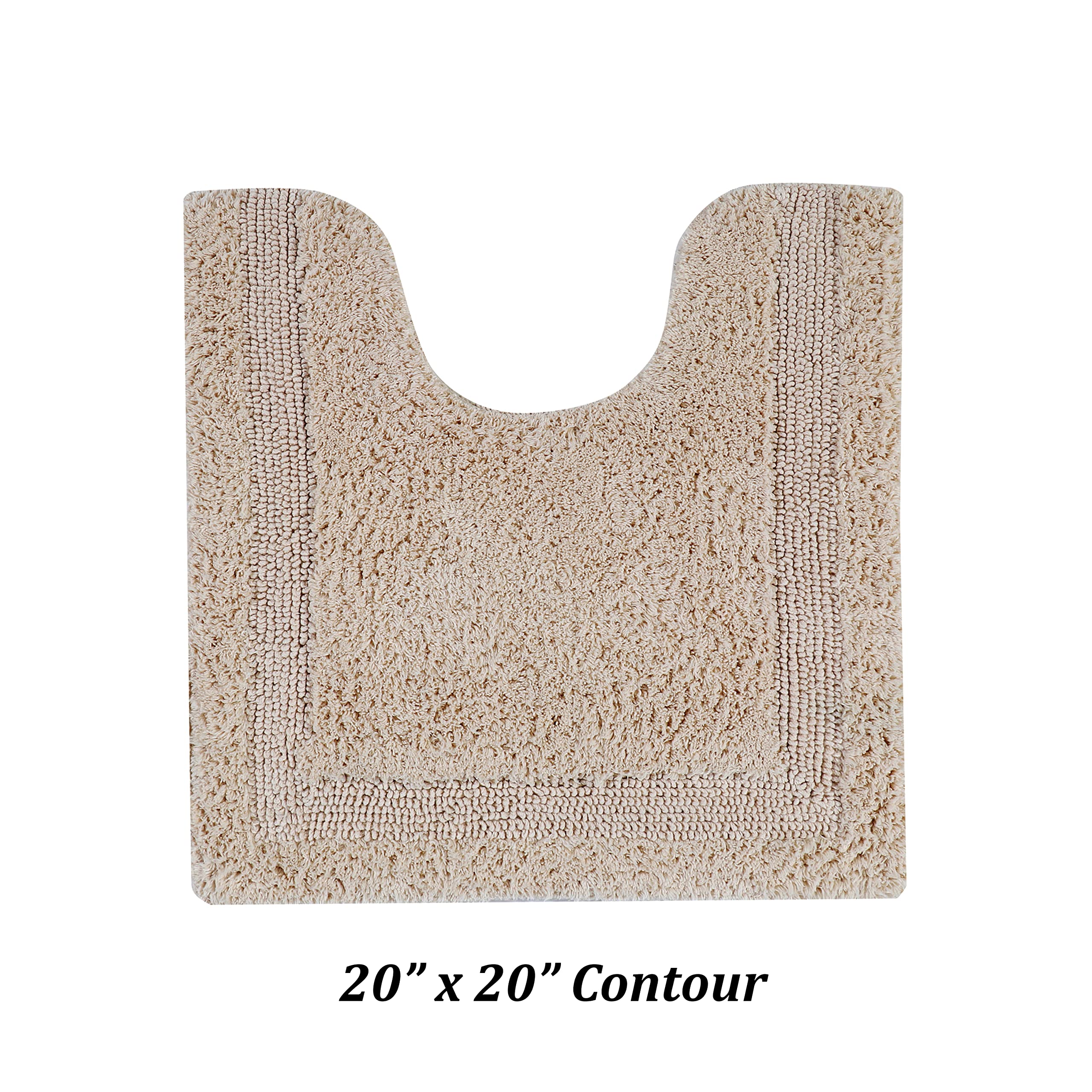 Better Trends 100% Cotton Lux Collection Bath Mats, Sand Contour Bath Mat - Tufted, Reversible & Absorbent & Machine Washable Ba