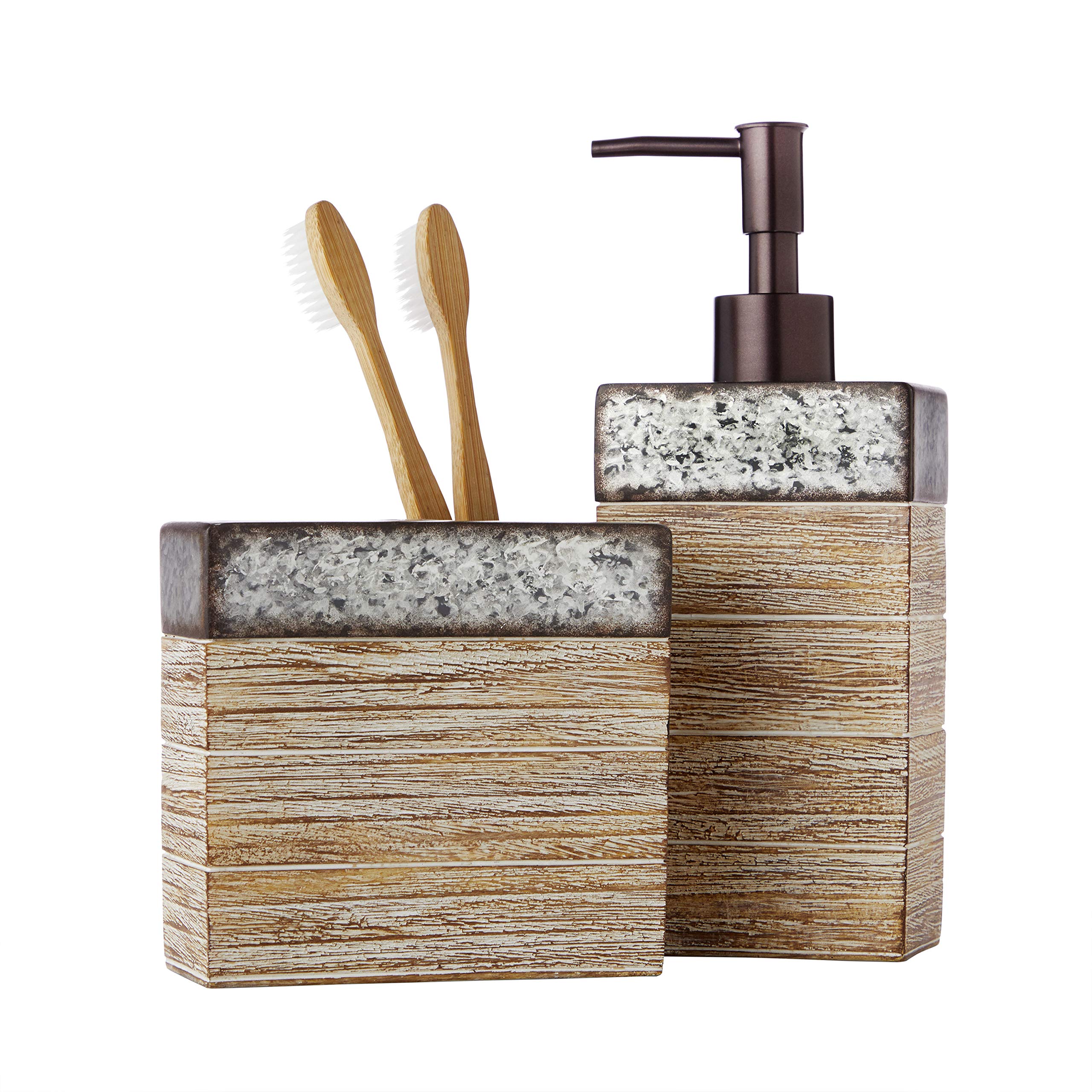 Skl Home By Saturday Knight Ltd. Farmhouse Crate Soap Dispenser,Natural