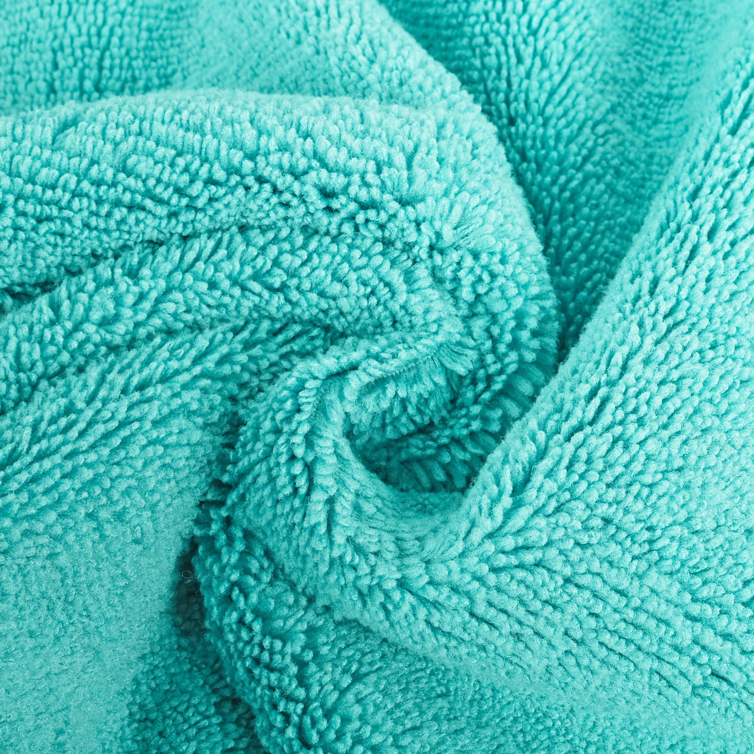 Polyte Quick Dry Lint Free Microfiber Hand Towel, 16 X 30 In, Set Of 4 (Aqua)