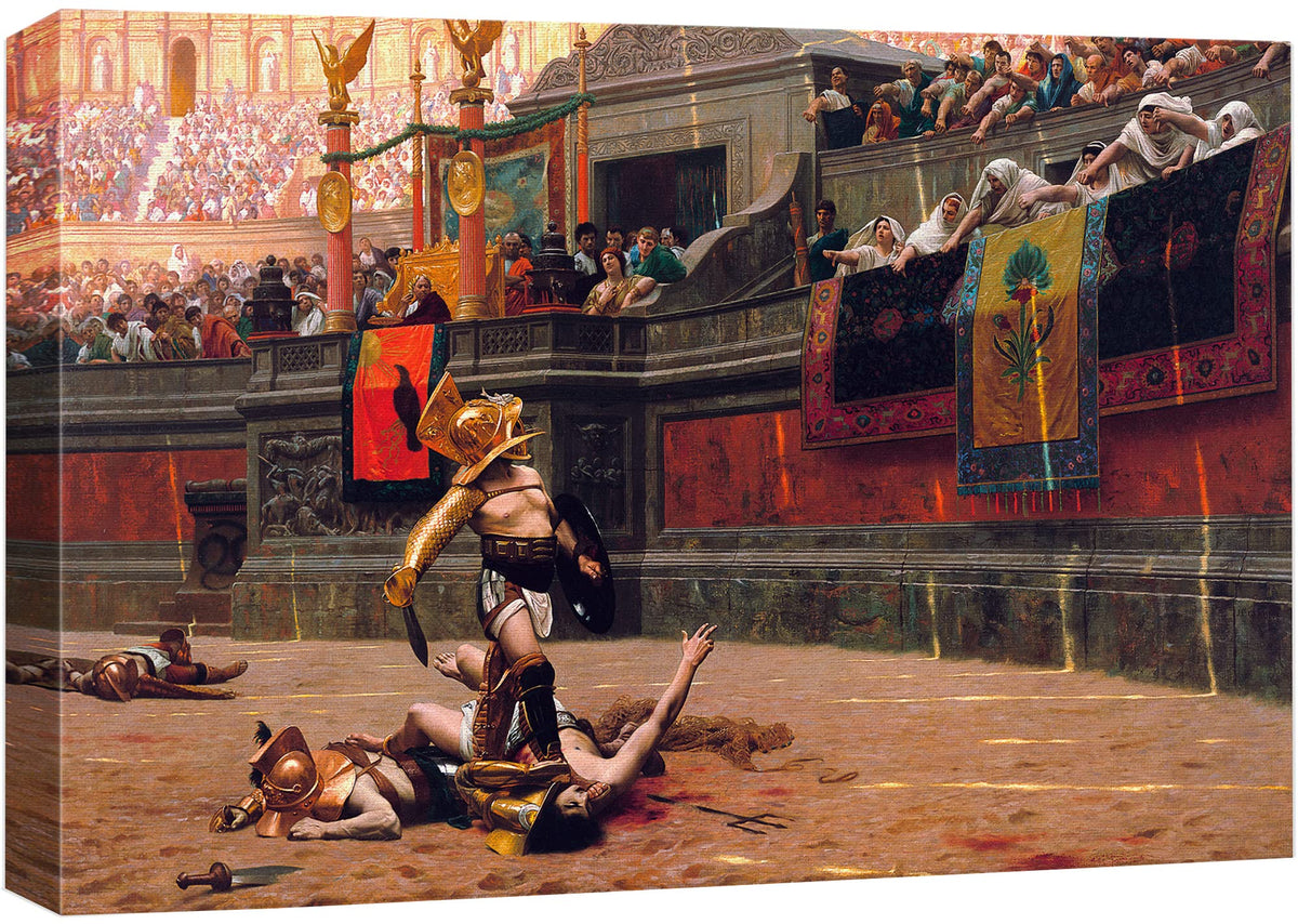 Wall26 - Pollice Verso By Jean-Leon Gerome - Canvas Print Wall Art Famous Painting Reproduction - 16'' X 24''