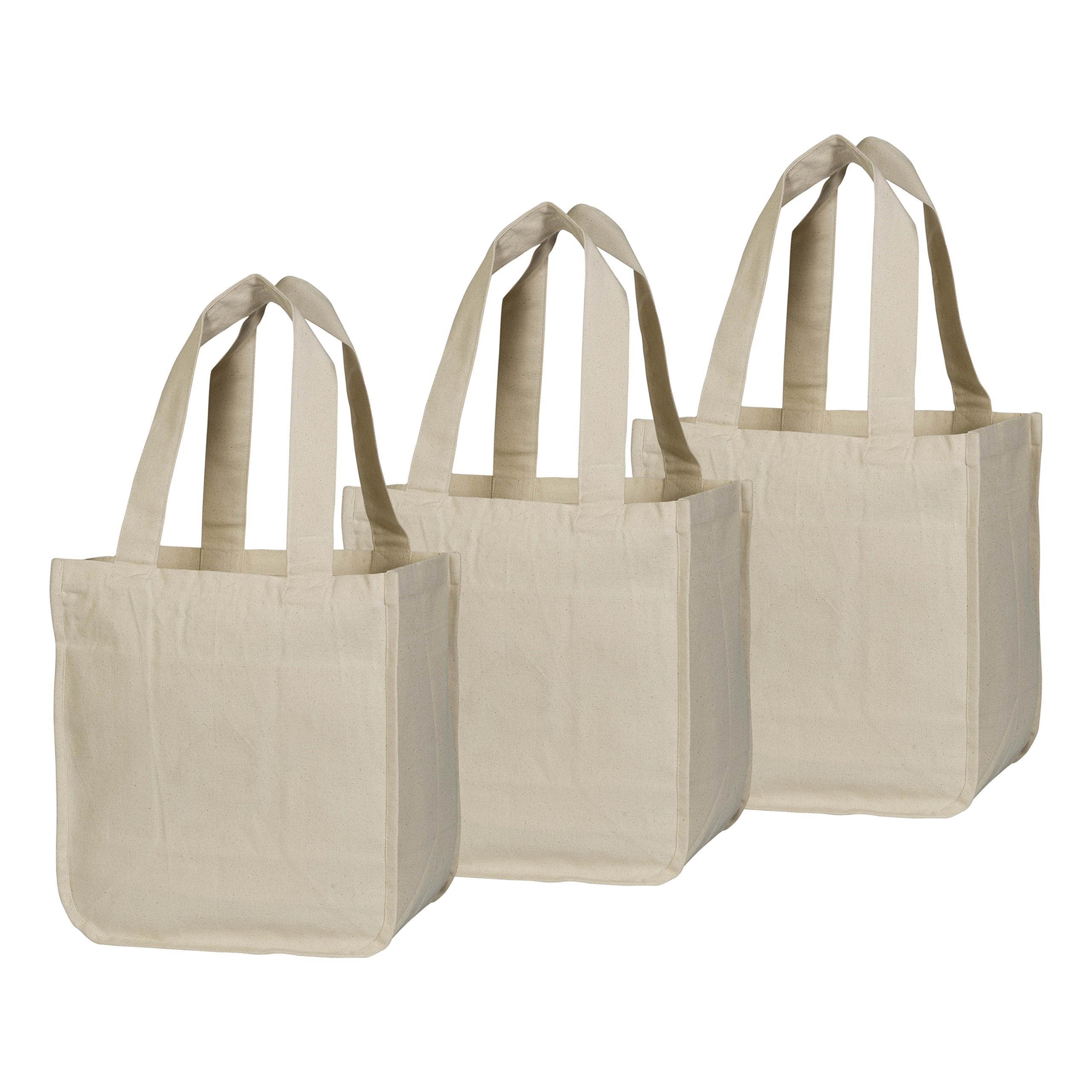 Best Canvas Grocery Shopping Bags - Canvas Grocery Shopping Bags With Handles - Cloth Grocery Tote Bags - Reusable Shopping Groc