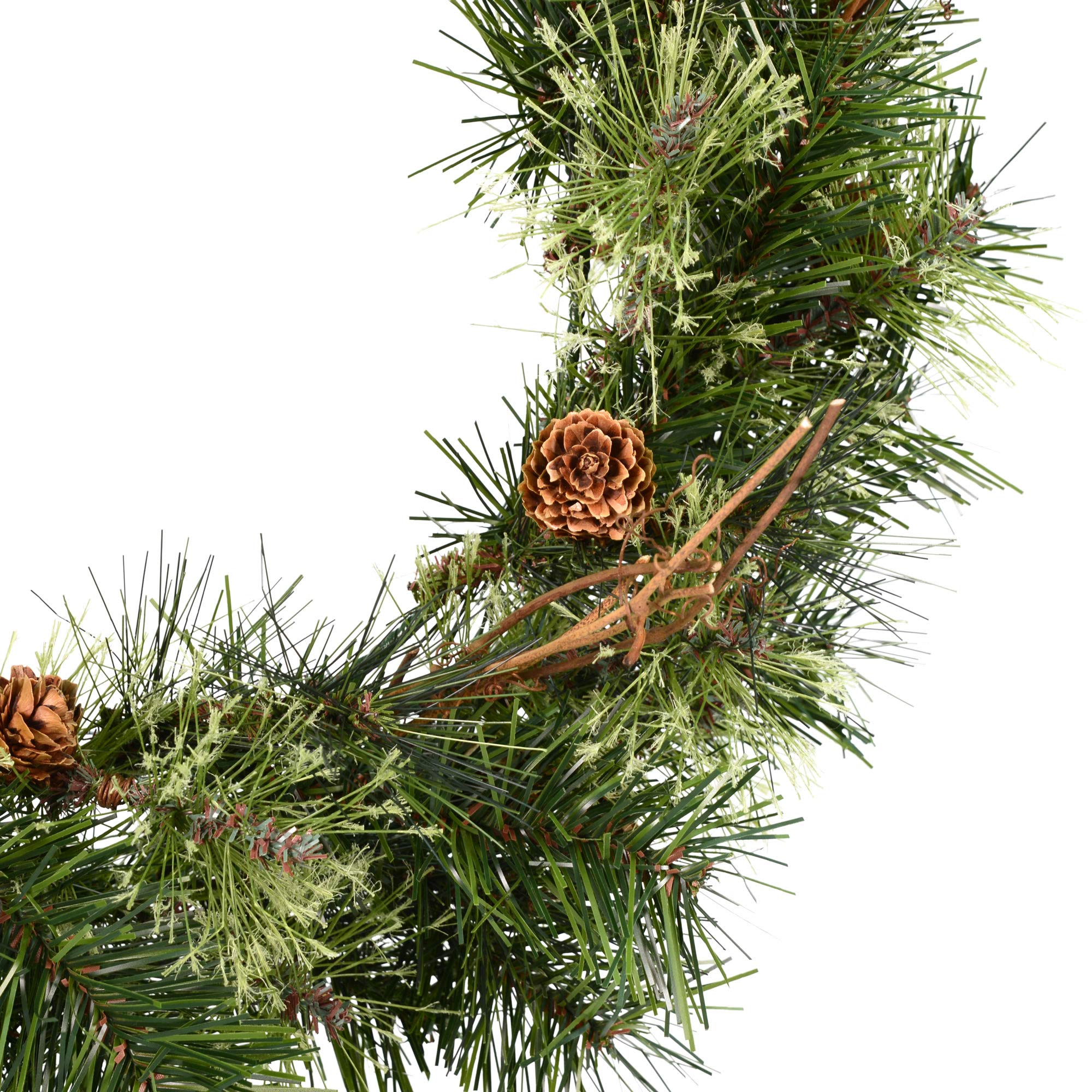 Vickerman 48 Mixed Country Pine Artificial Christmas Wreath, Clear Dura-lit Incandescent Lights - Faux Mixed Needle Christmas Wr
