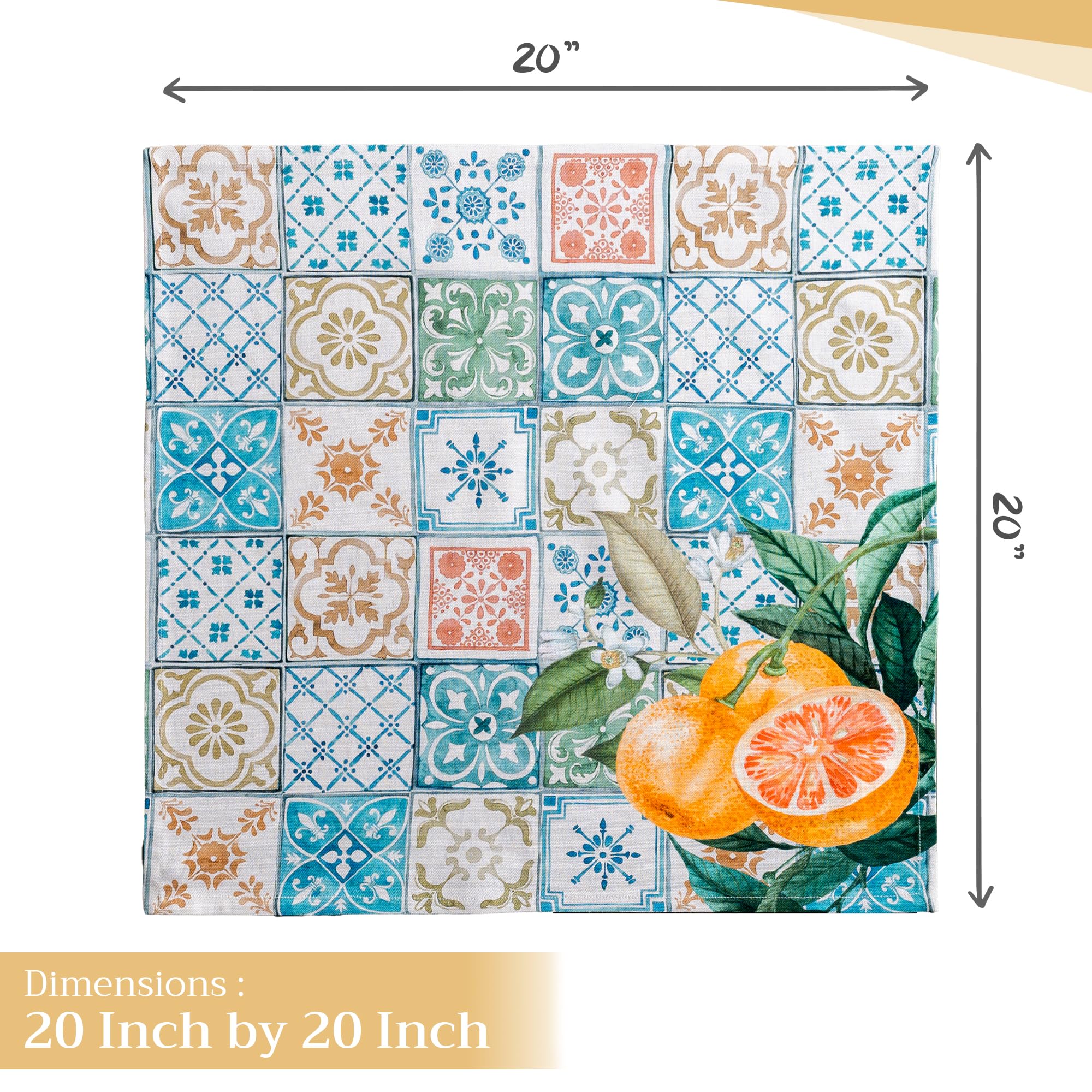 Maison D Hermine Napkins 100% Cotton Set Of 4 Decorative Cloth Napkin Washable Dinner Napkins For Gifts, Holiday, Dinner, Weddin