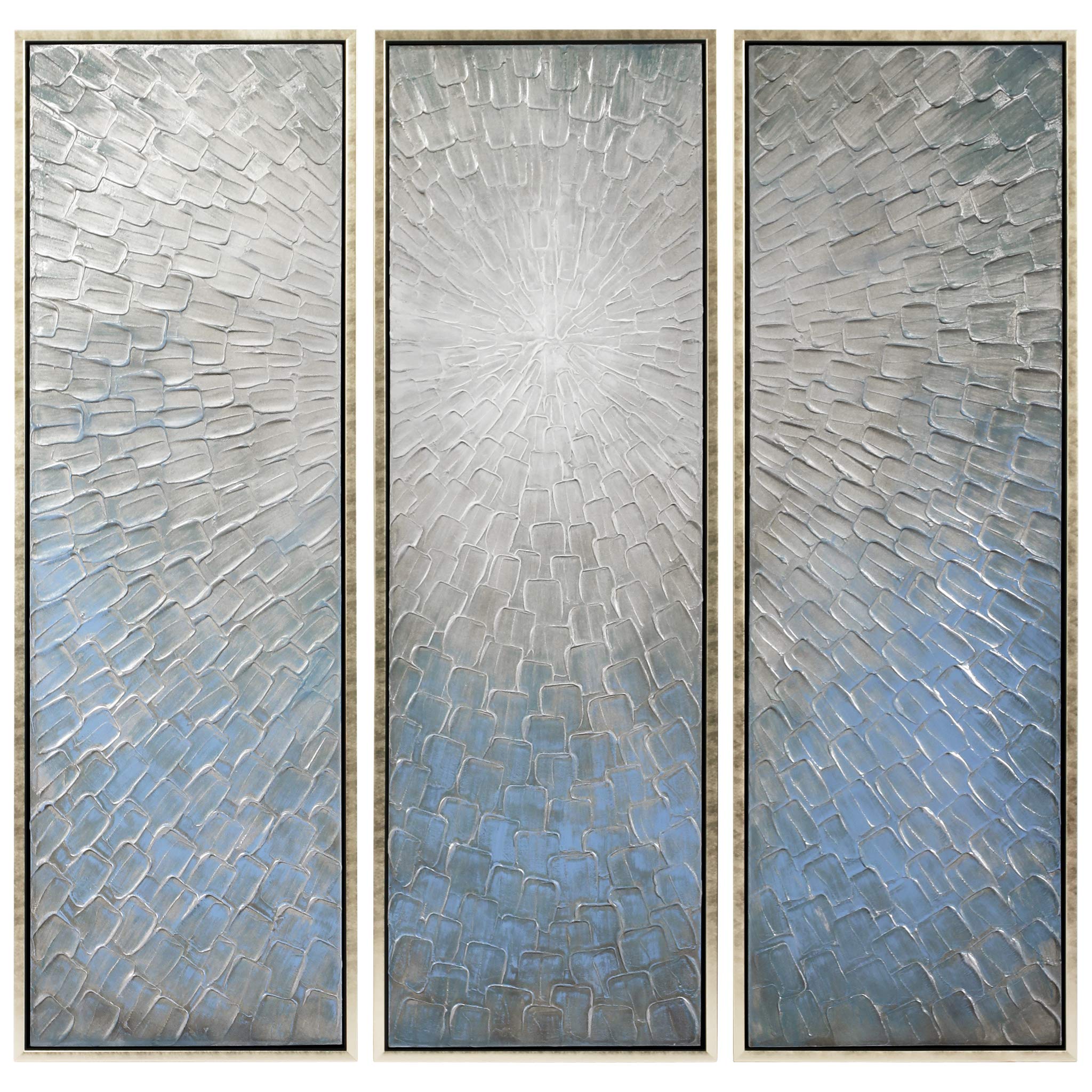 Empire Art Direct Empire Art Silver Ice Hand Painted, Heavily Textured Bold Neutrals By Martin Edwards Wall Dcor, 60In.X20In.X1.