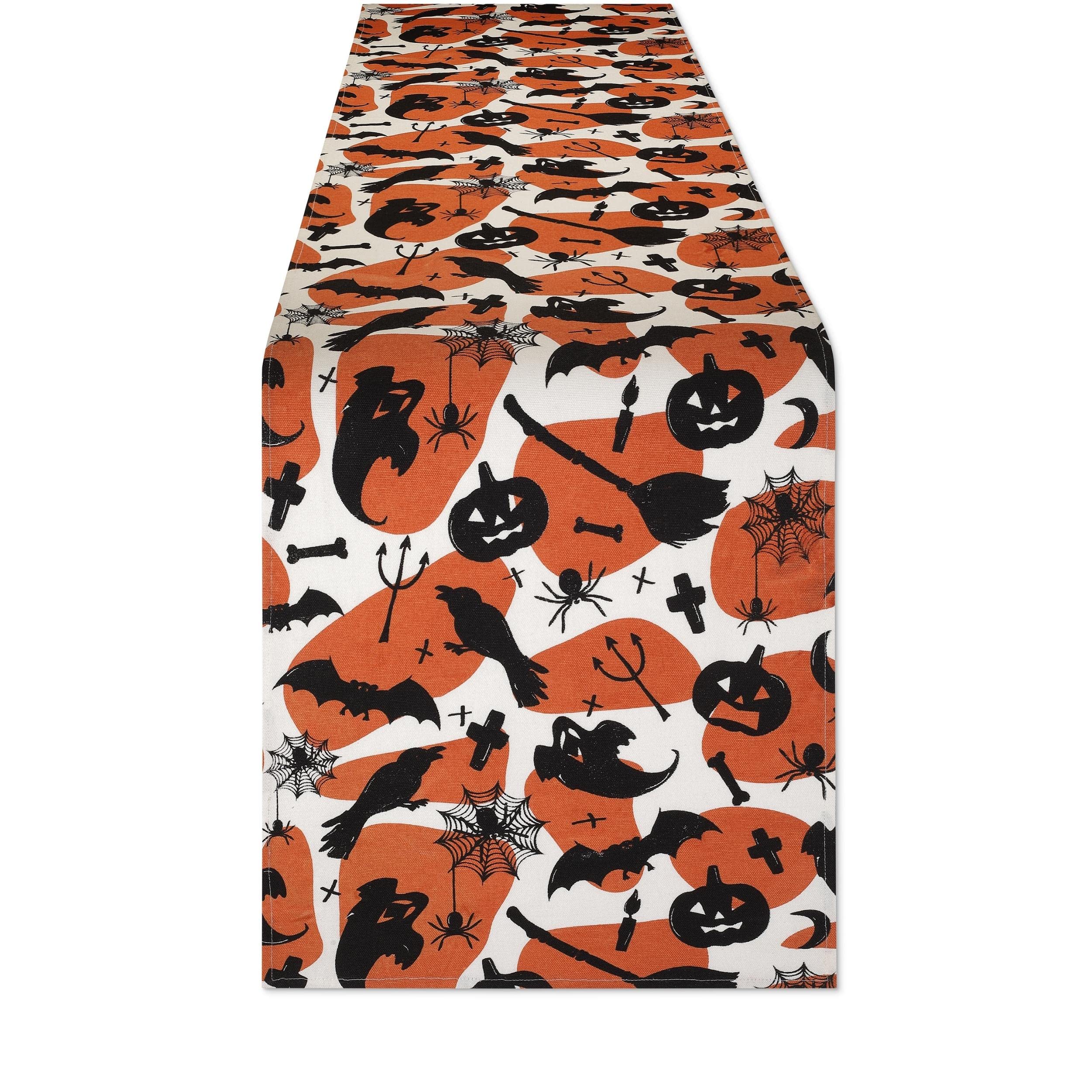 Folkulture Halloween Table Runner 72 Inches Long For Halloween Decorations, 100% Cotton Farmhouse Table Runner For Home Decor, C