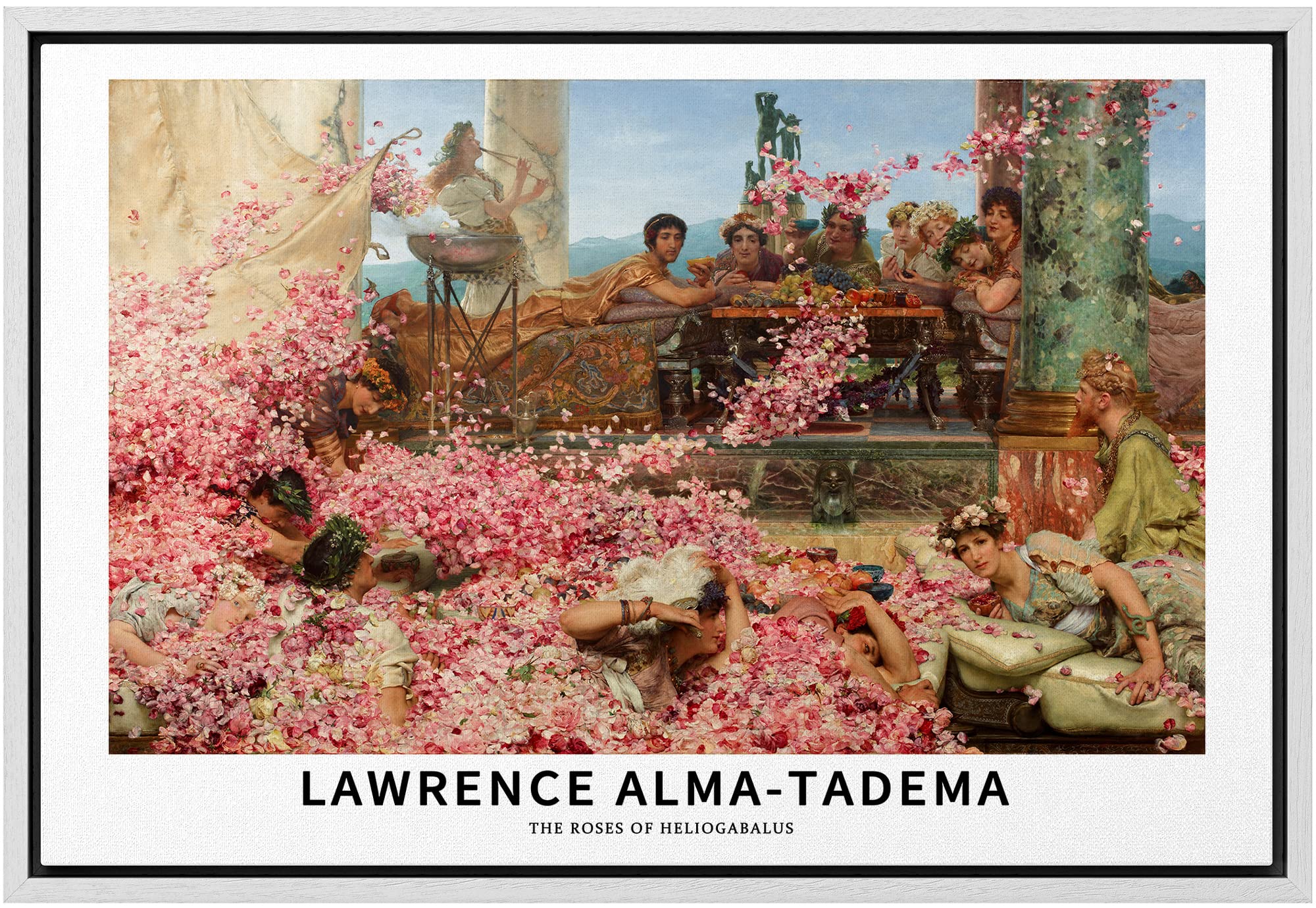 Wall26 Framed Canvas Print Wall Art The Roses Of Heliogabalus By Alma-Tadema Historic Classical Illustrations Fine Art Decorativ