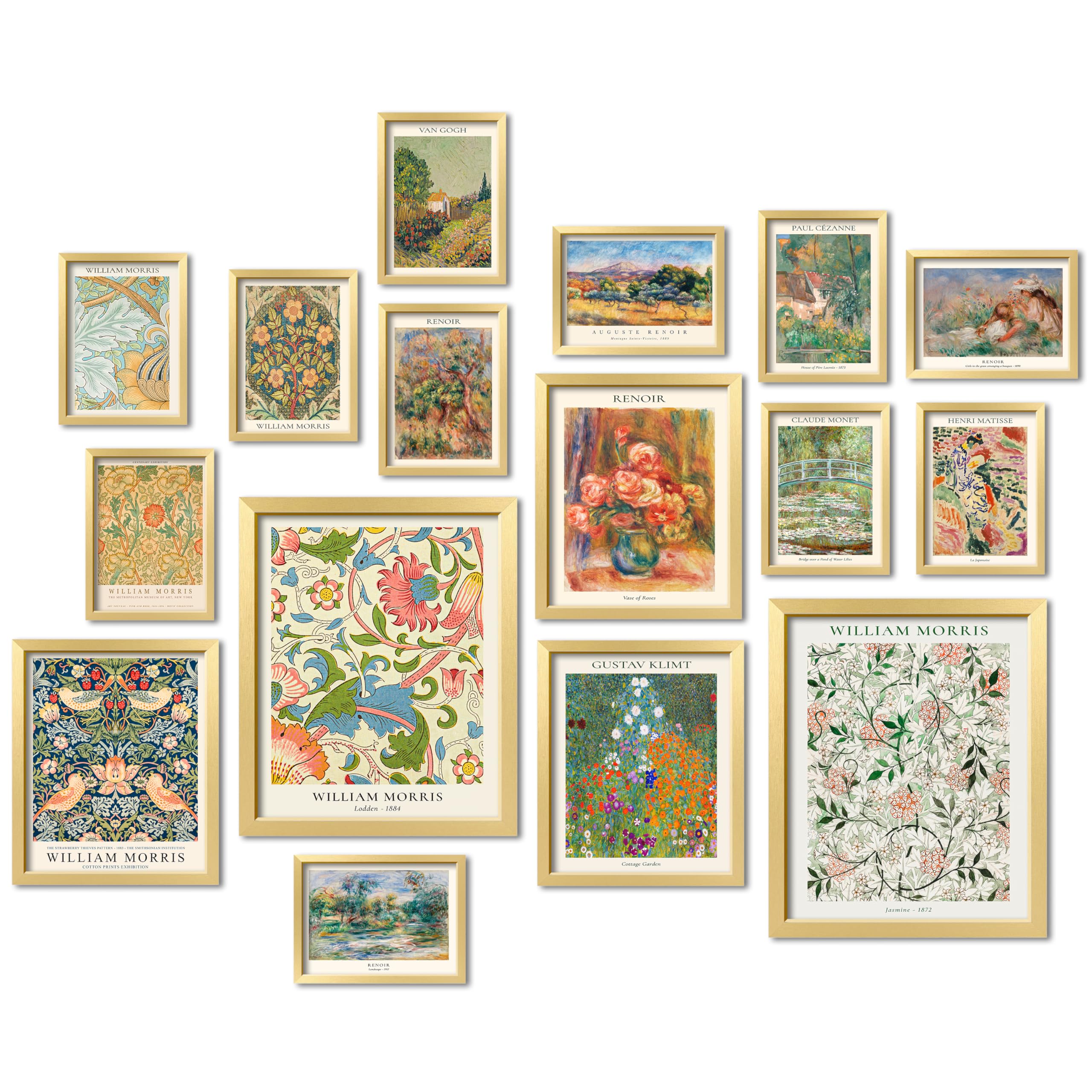 Anerza 16 Pcs Eclectic Wall Art Decor, William Morris Wall Prints For Bedroom, Vintage Posters For Room Aesthetic, Wall Collage