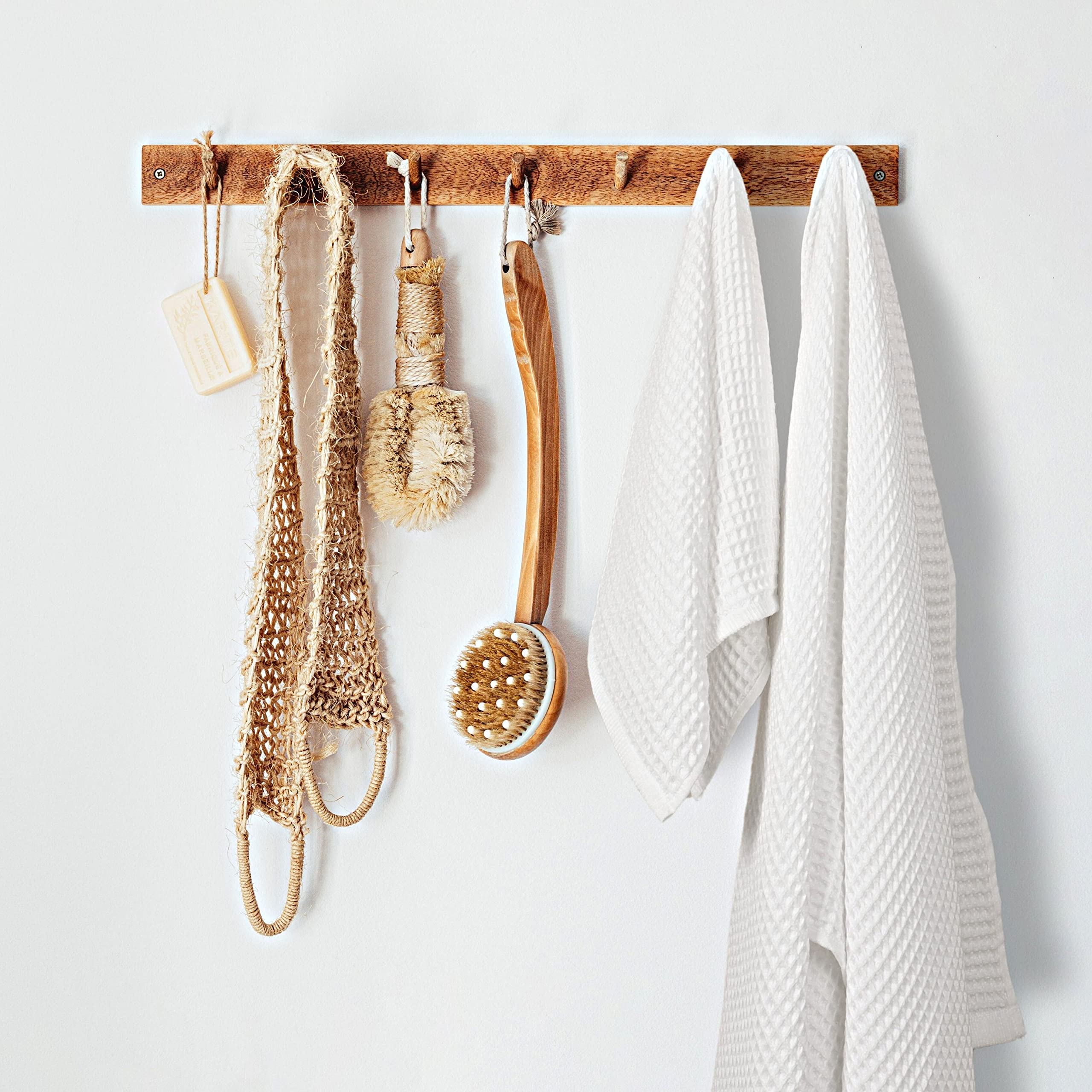 Pskl - 4 Pieces Waffle Towel Sets For Bathroom, Premium Organic Turkish Cotton 2 Hand Towels 2 Bath Towels Set (White)