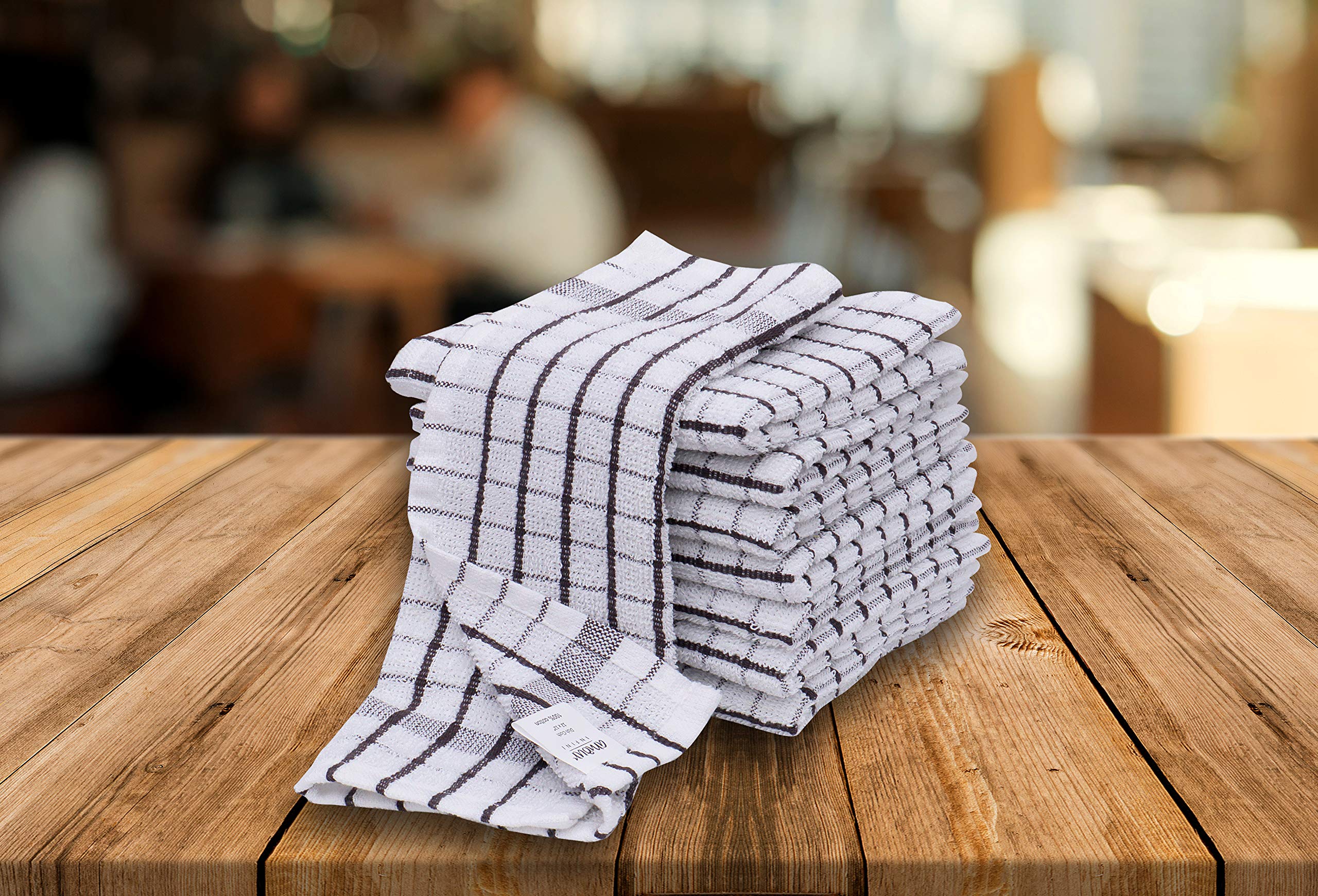 Amour Infini Terry Kitchen Dish Cloths Set Of 8 - Ultra Soft Highly Absorbent Quick Drying Dish Rags - 12X12 Inch Dishcloths For