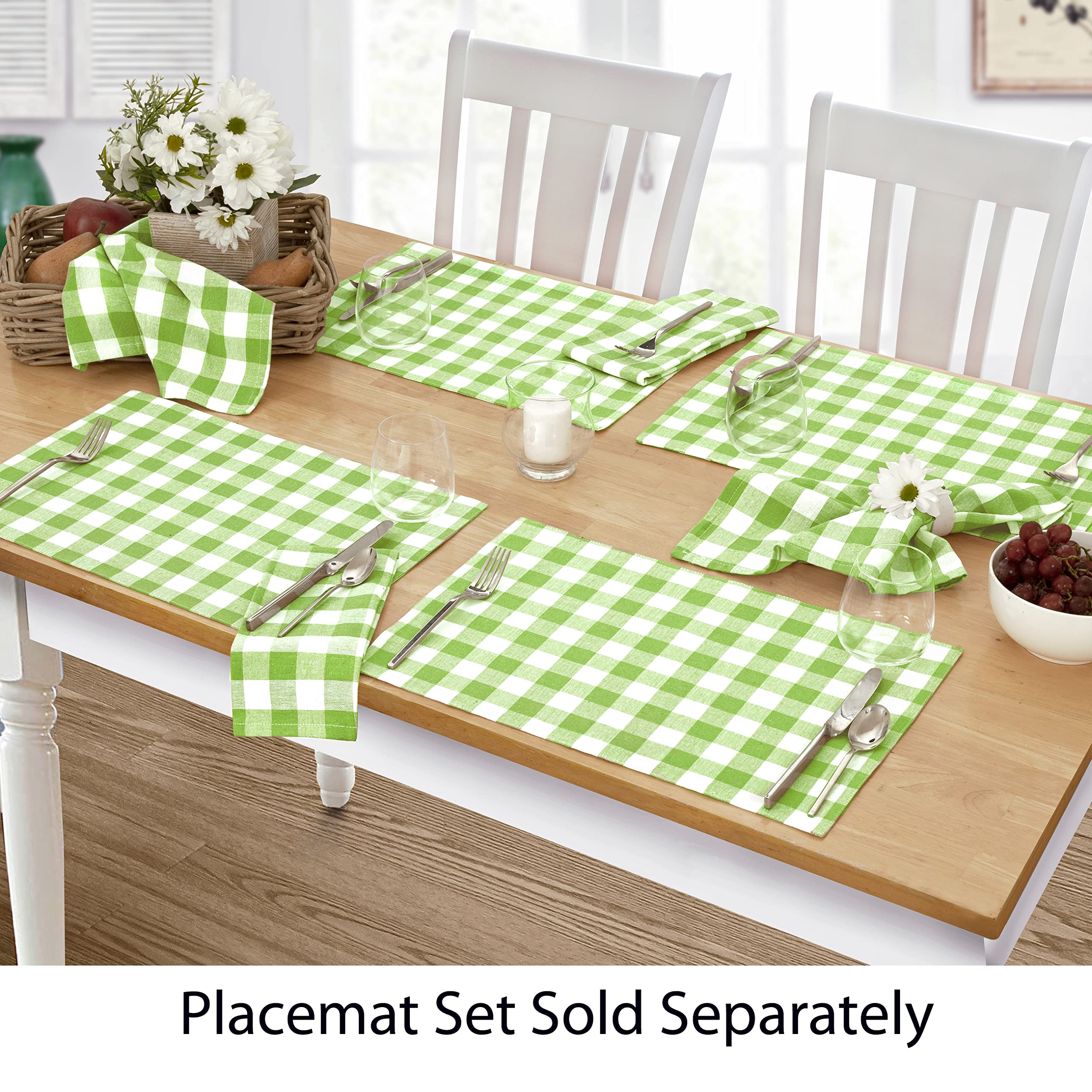 Home Bargains Plus Country Rustic Buffalo Plaid Cotton Fabric Napkins, Checkered Cottage Gingham Easy Care Napkins, Set Of 4 Nap