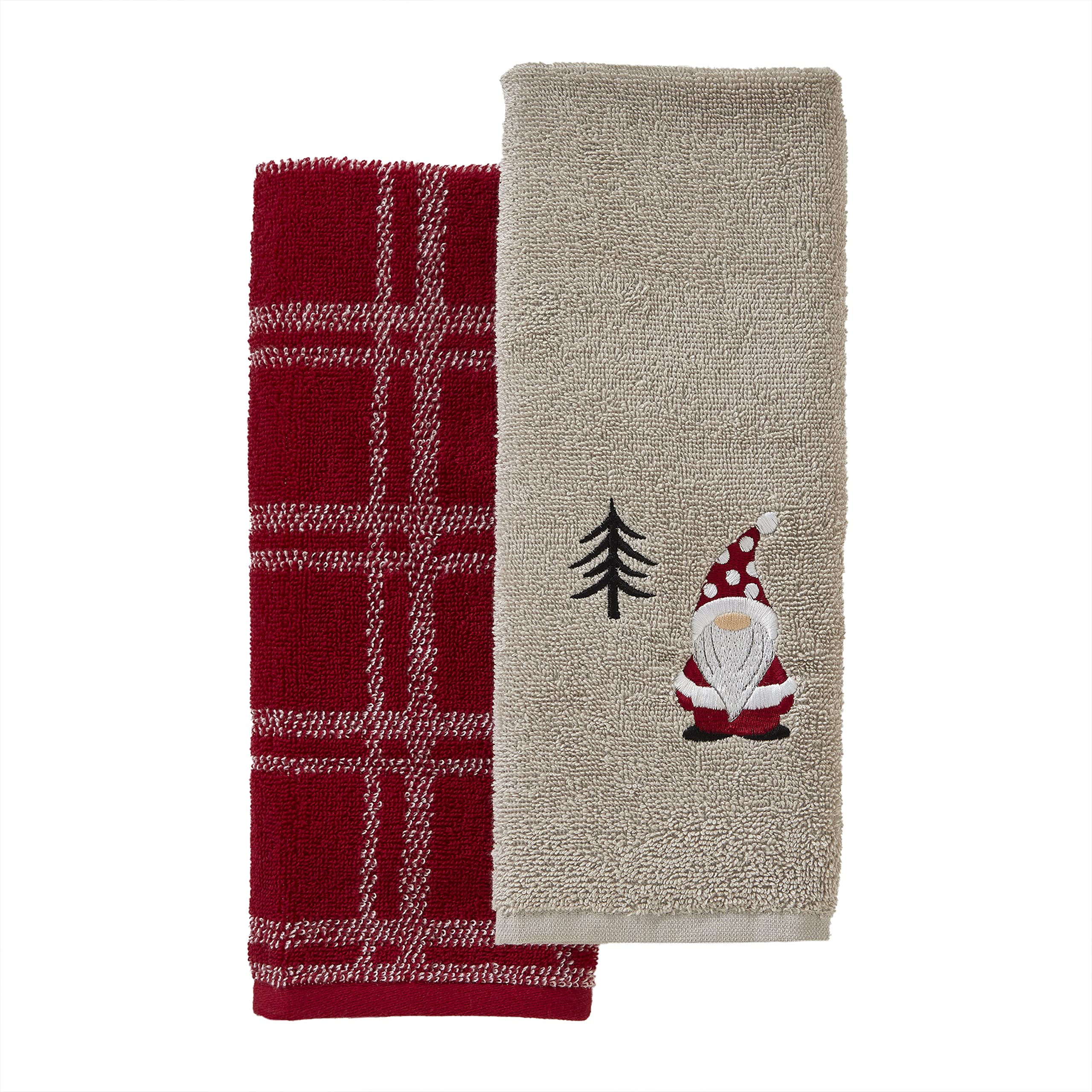 Skl Home Gnome Holiday (Skl) Hand Towel (2-Pack), Dove Gray