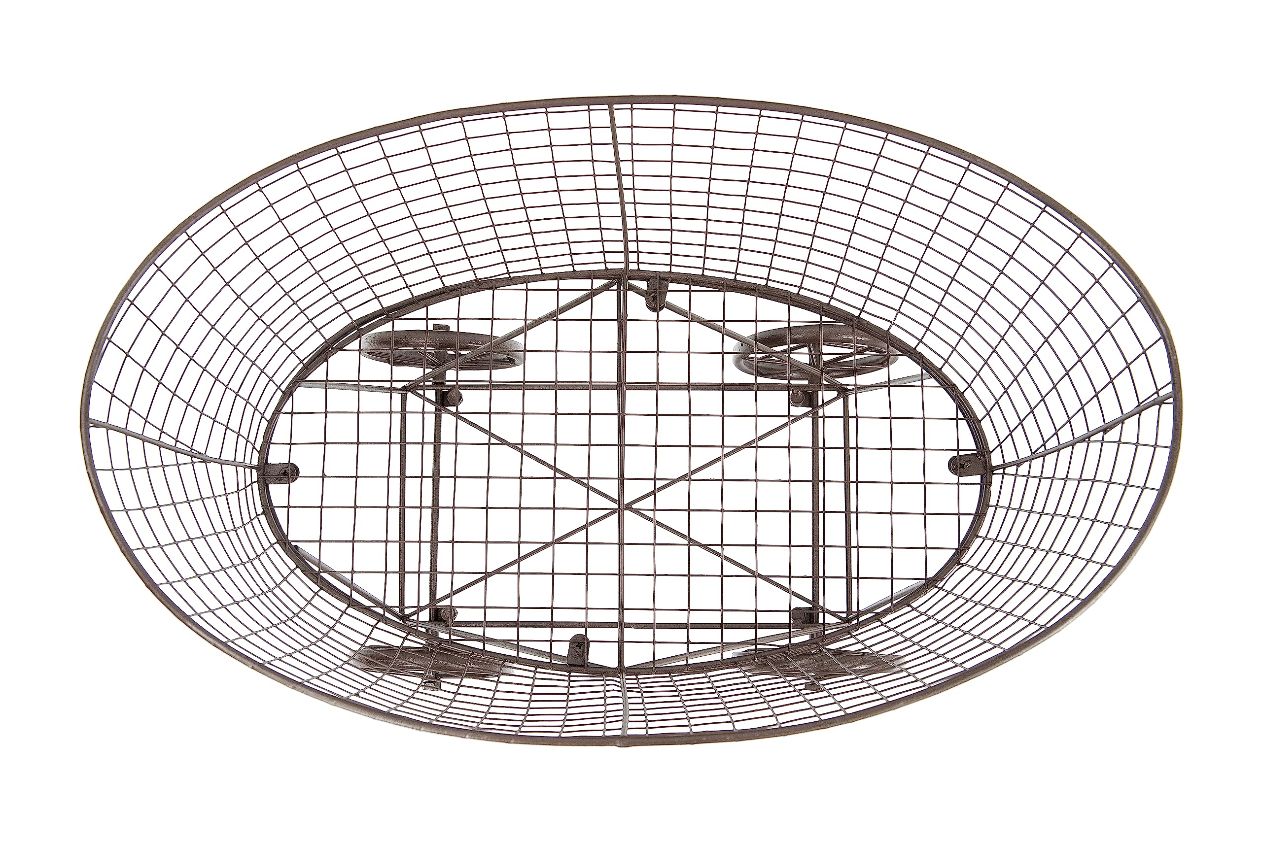 Creative Co-Op Vintage Reproduction Metal Laundry Basket On Wheels, Rust