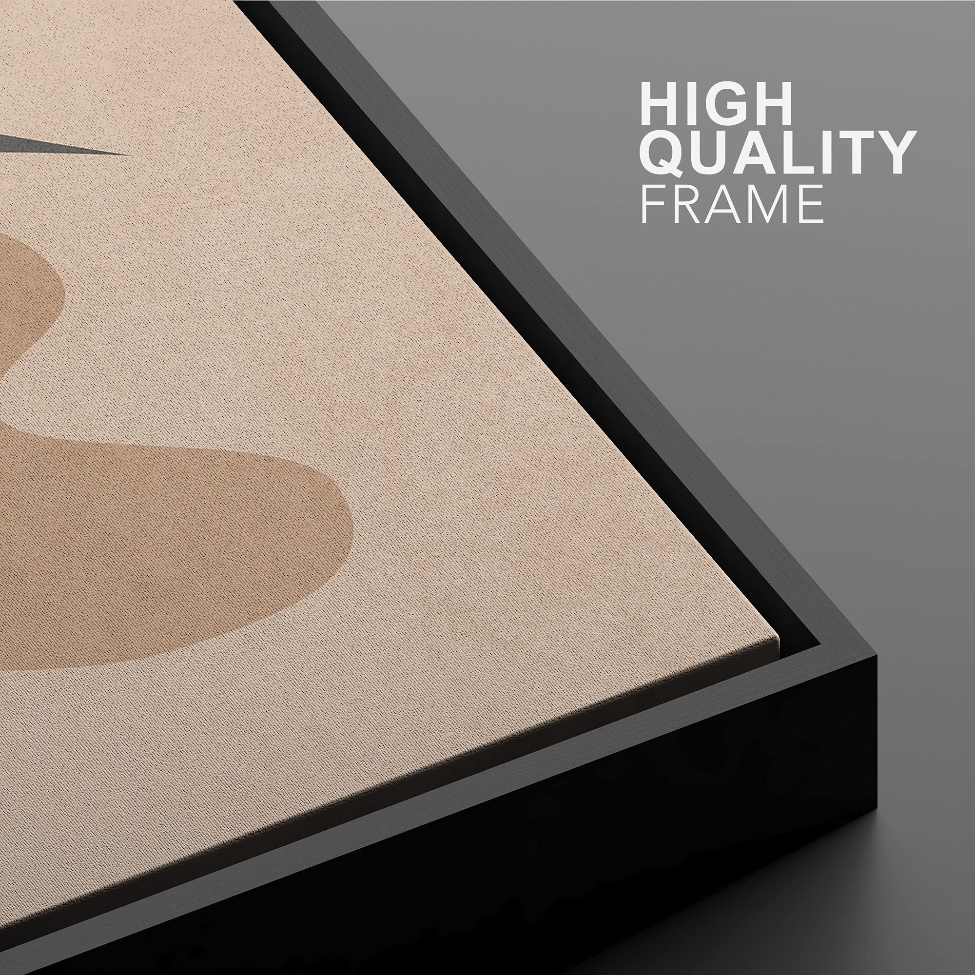 Ashbrook Framed Canvas Print Wall Art Mid-Century Palm Leaf On Tan And Orange Circles Floral Botanical Illustrations Modern Bohe