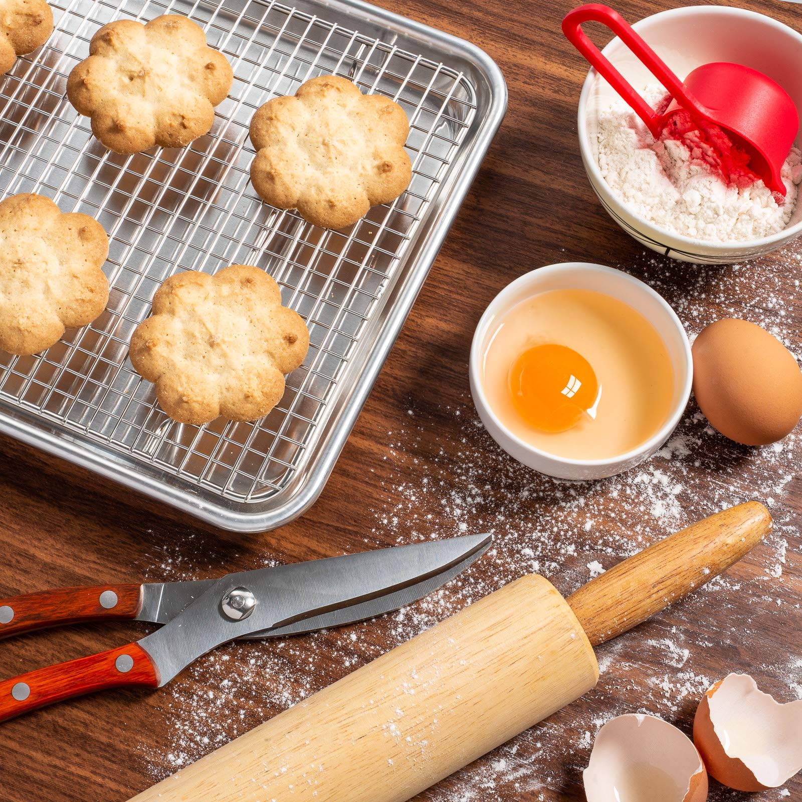 Last Confection Stainless Steel Baking & Cooling Rack - 8-1/2'' X 12'' (Fits Quarter Sheet Pan) - Cookie Baker'S Oven Wire Rack