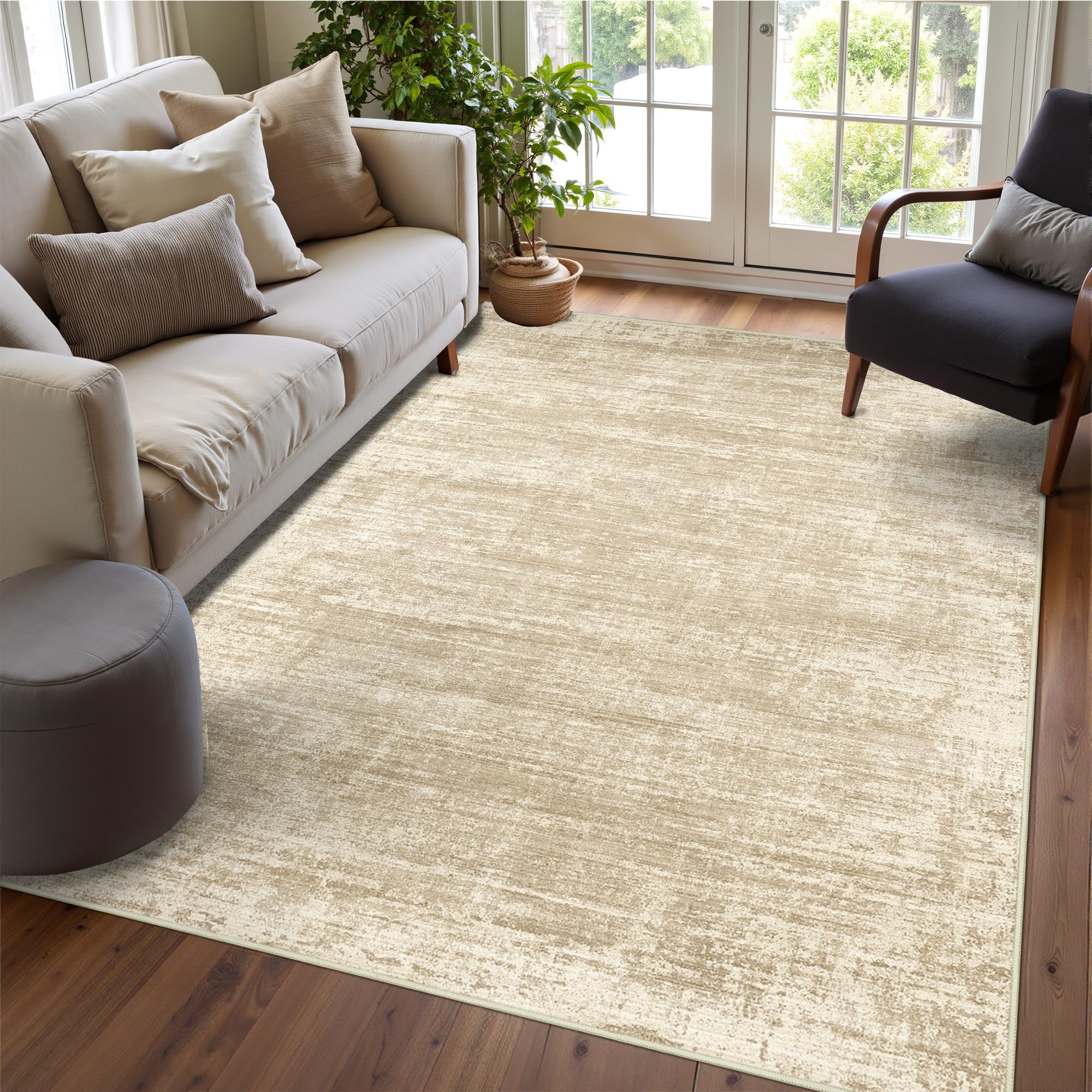 zesthome 4x6 Area Rugs for Living Room, Non-Slip Backing Washable Rug, Modern Abstract Area Rug, Stain Resistant Rugs for Bedroo
