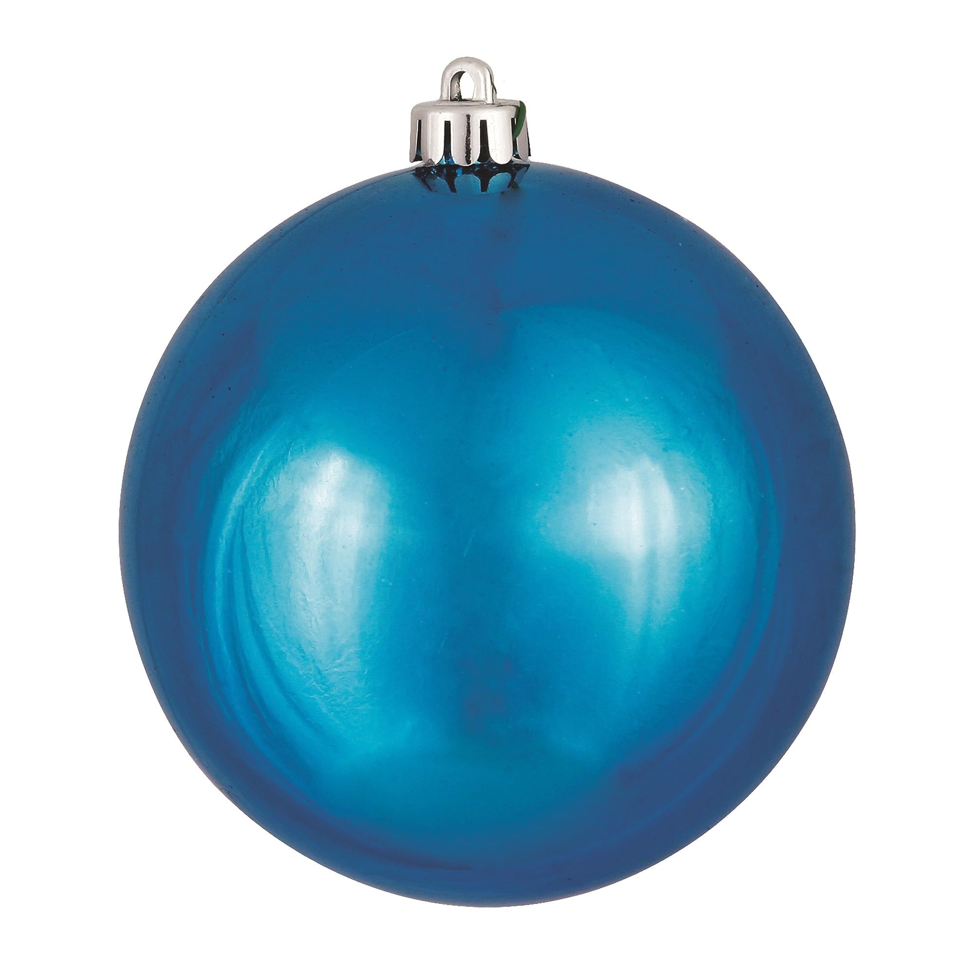 Vickerman 6 Turquoise Shiny Ball Christmas Ornament - 4 Ornaments per Pack - Shatterproof and UV Resistant - Reliable and Durabl