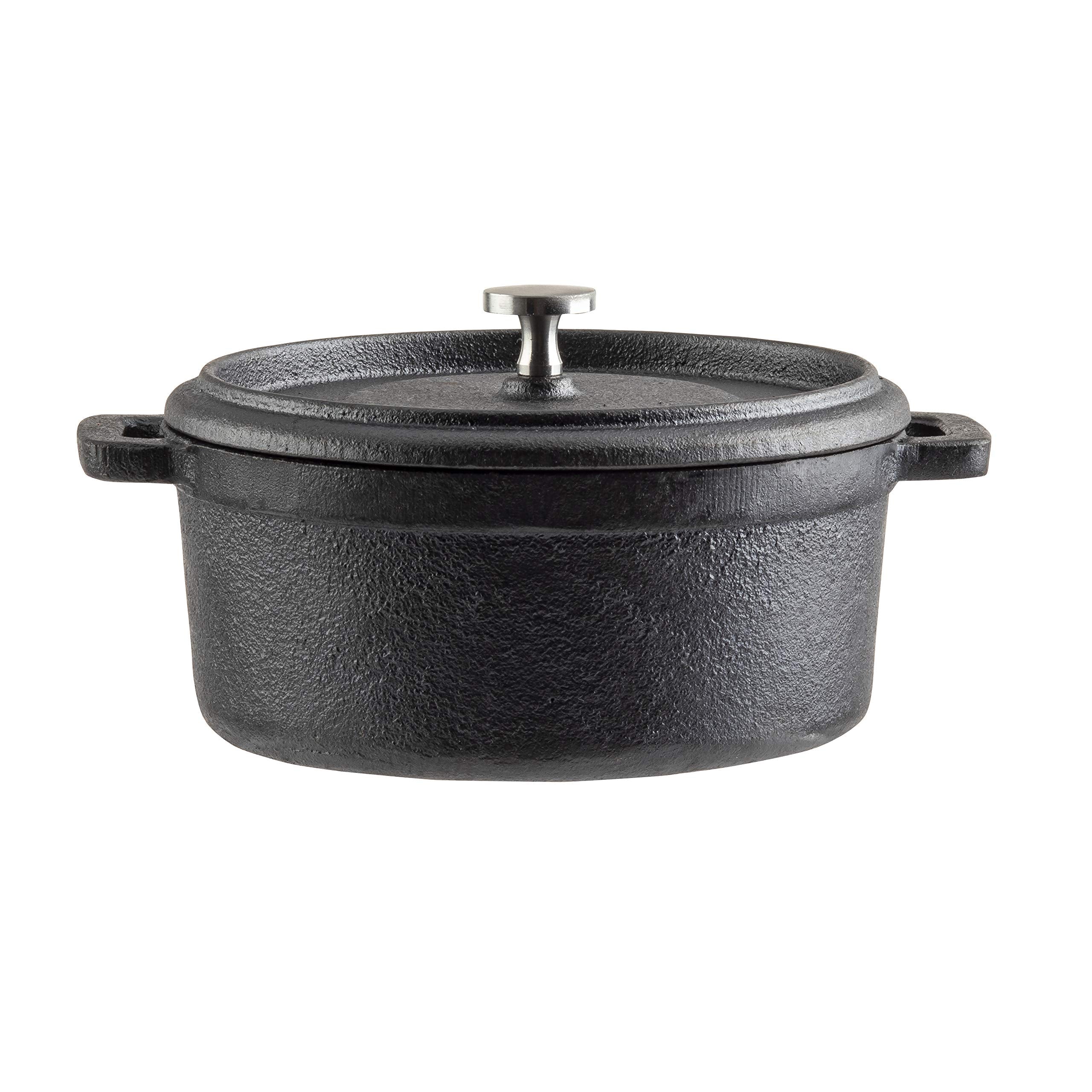 Tablecraft 16 Oz Cocotte With Lid, Cast Iron & Stainless Steel Knob
