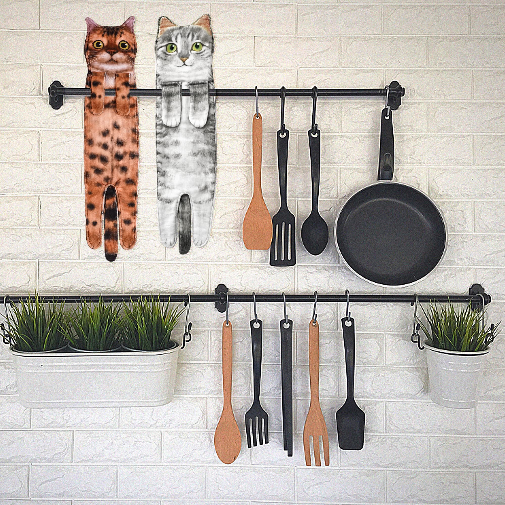 Cat Funny Hand Towels For Bathroom Kitchen - Cute Decorative Cat Decor Hanging Washcloths Face Towels Super Absorbent Soft -Vale
