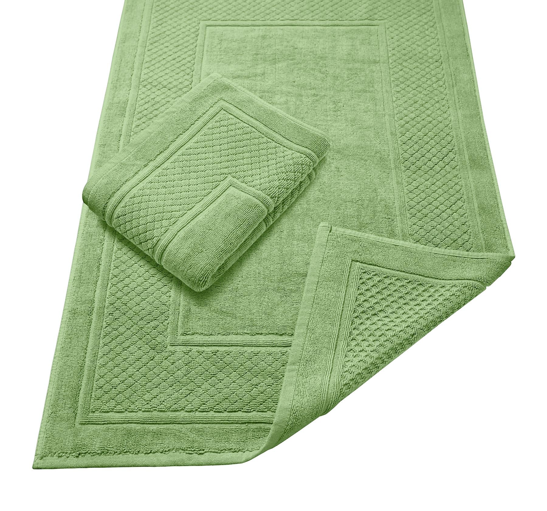 Avalon Bath Mats for Bathroom - Absorbent Bathroom Mats Quick Dry Bath Mat - 100% Cotton Bath Mats Soft Bathroom Floor Mat - Green Bath Mat Absorbent Bath Mat Set of 2 (22x34 Inches)