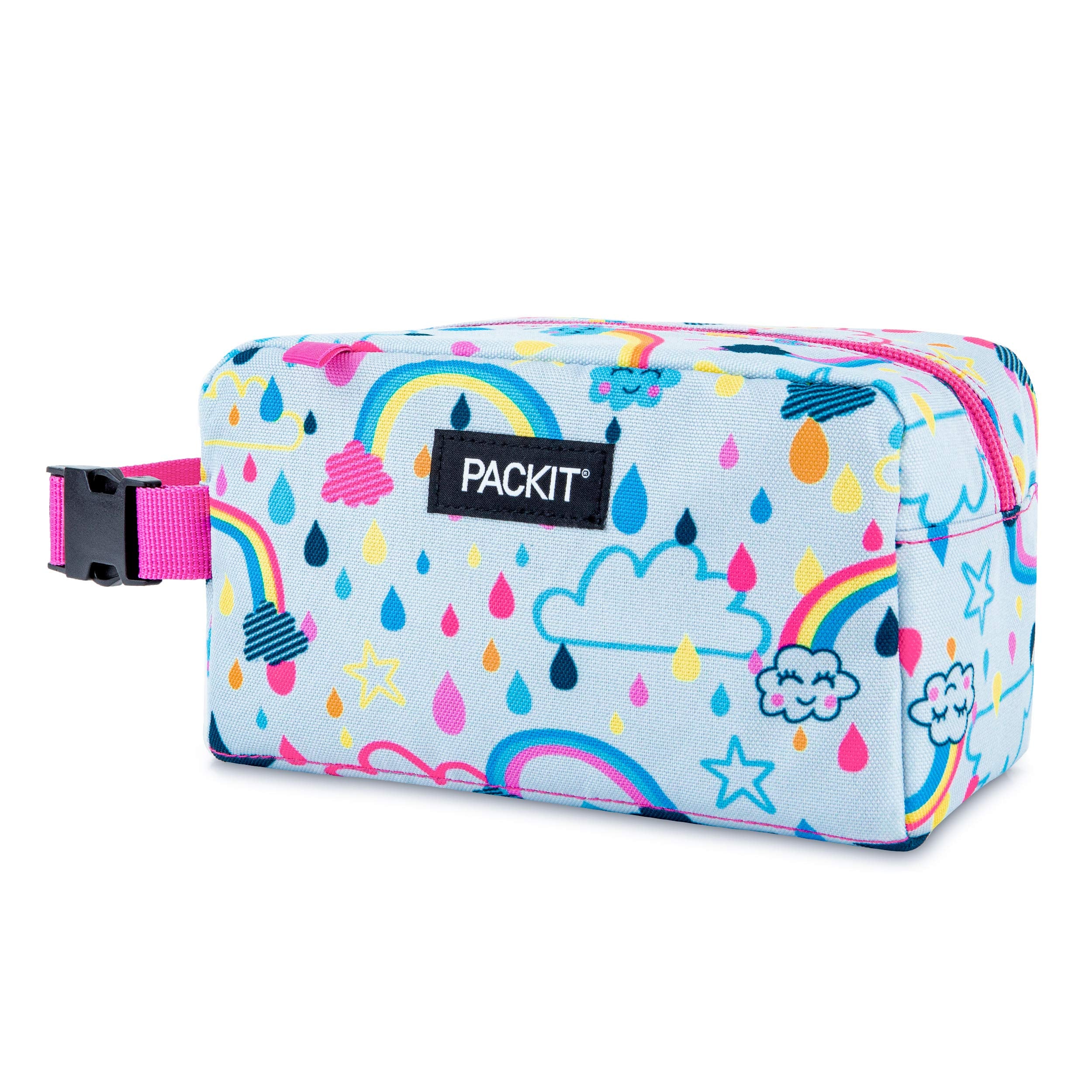 Packit Freezable Snack Box, Rainbow Sky, Built With Ecofreeze Technology, Collapsible, Reusable, Zip Closure With Buckle Handle,