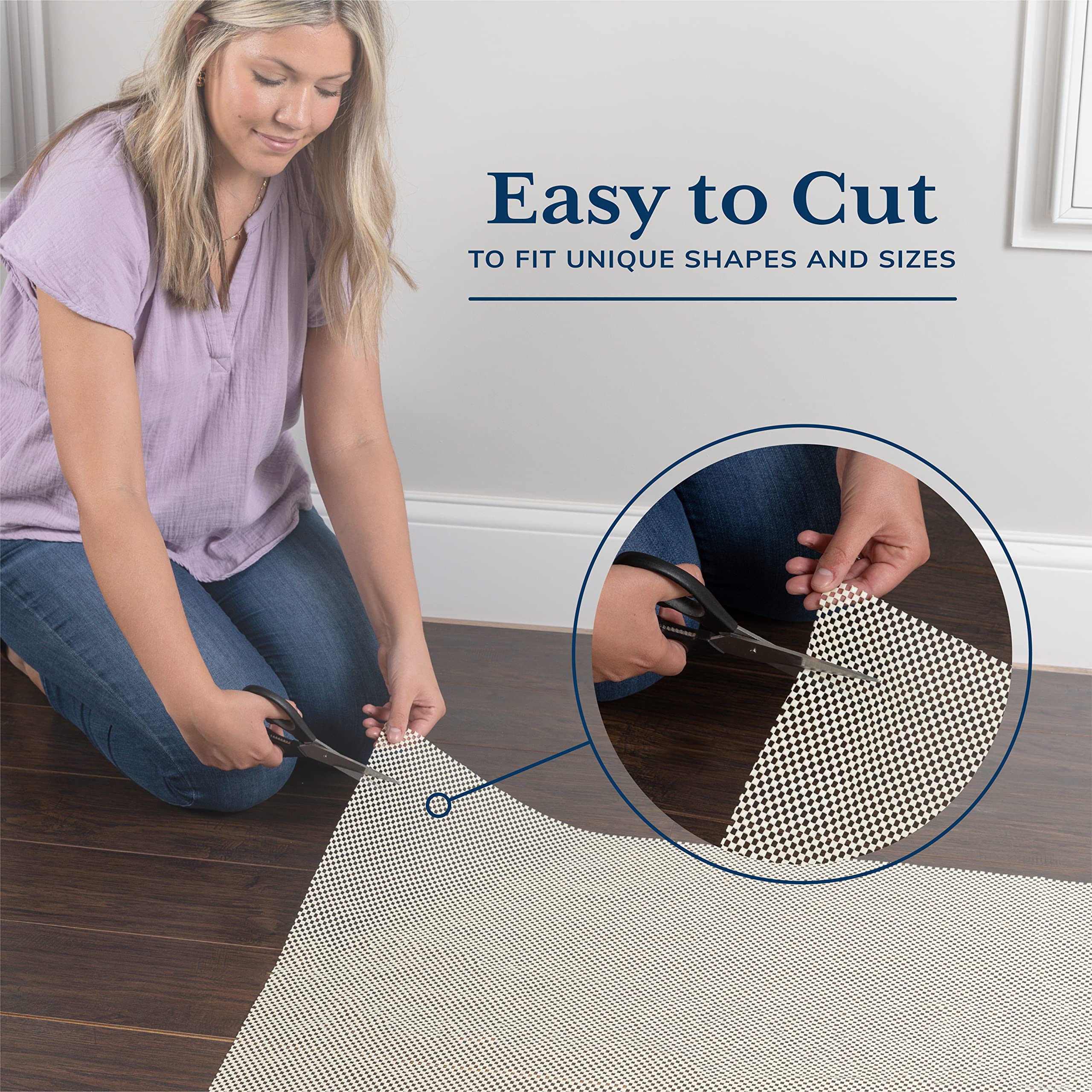 Veken 6x9 Ft Rug Pad Gripper for Hardwood Floors, Non Slip Rug Pads for Area Rugs, Thick Rug Grippers for Tile Floors, Under Car