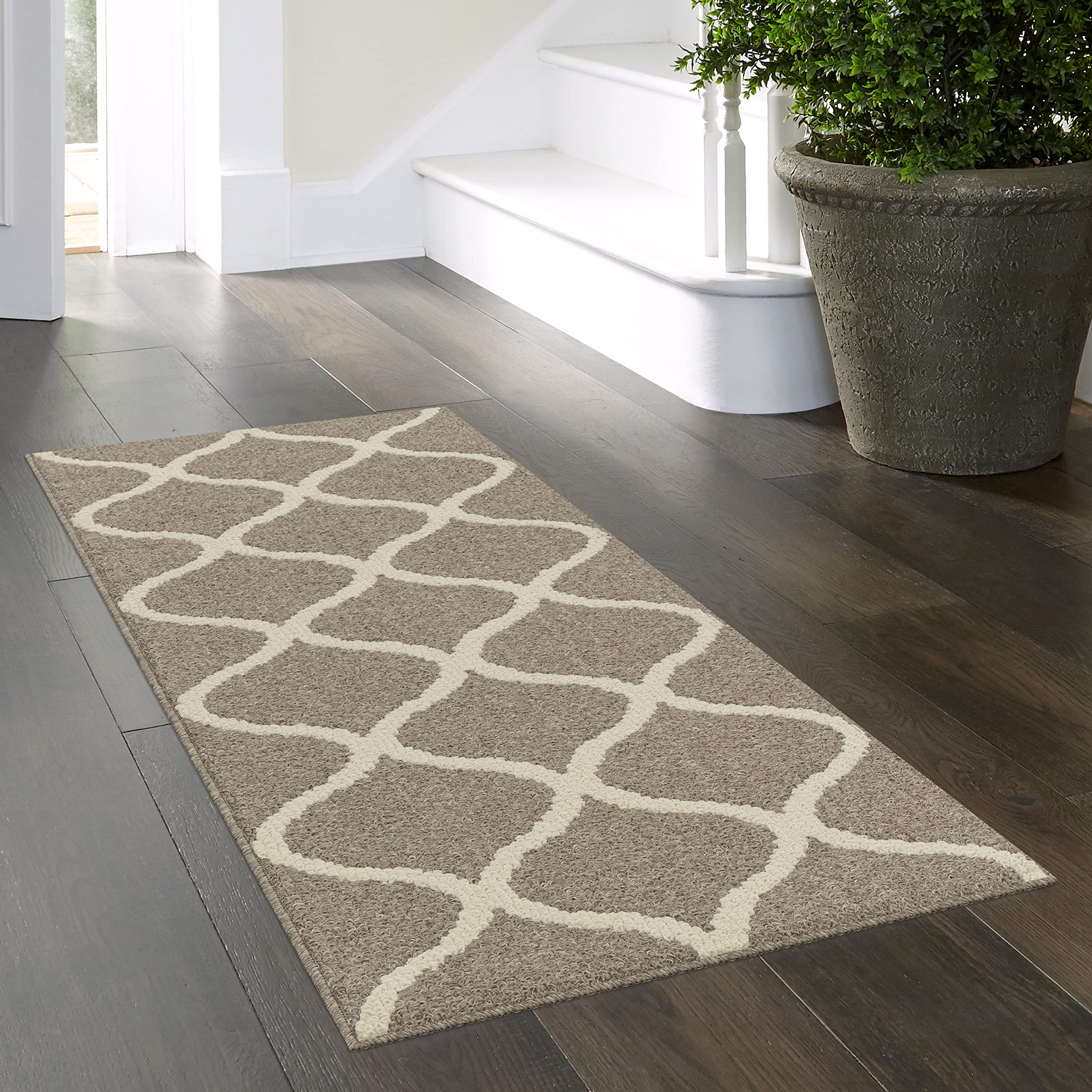 Maples Rugs Rebecca Contemporary Runner Rug Non Slip Hallway Entry Carpet [Made in USA], 19 x 5, Koala