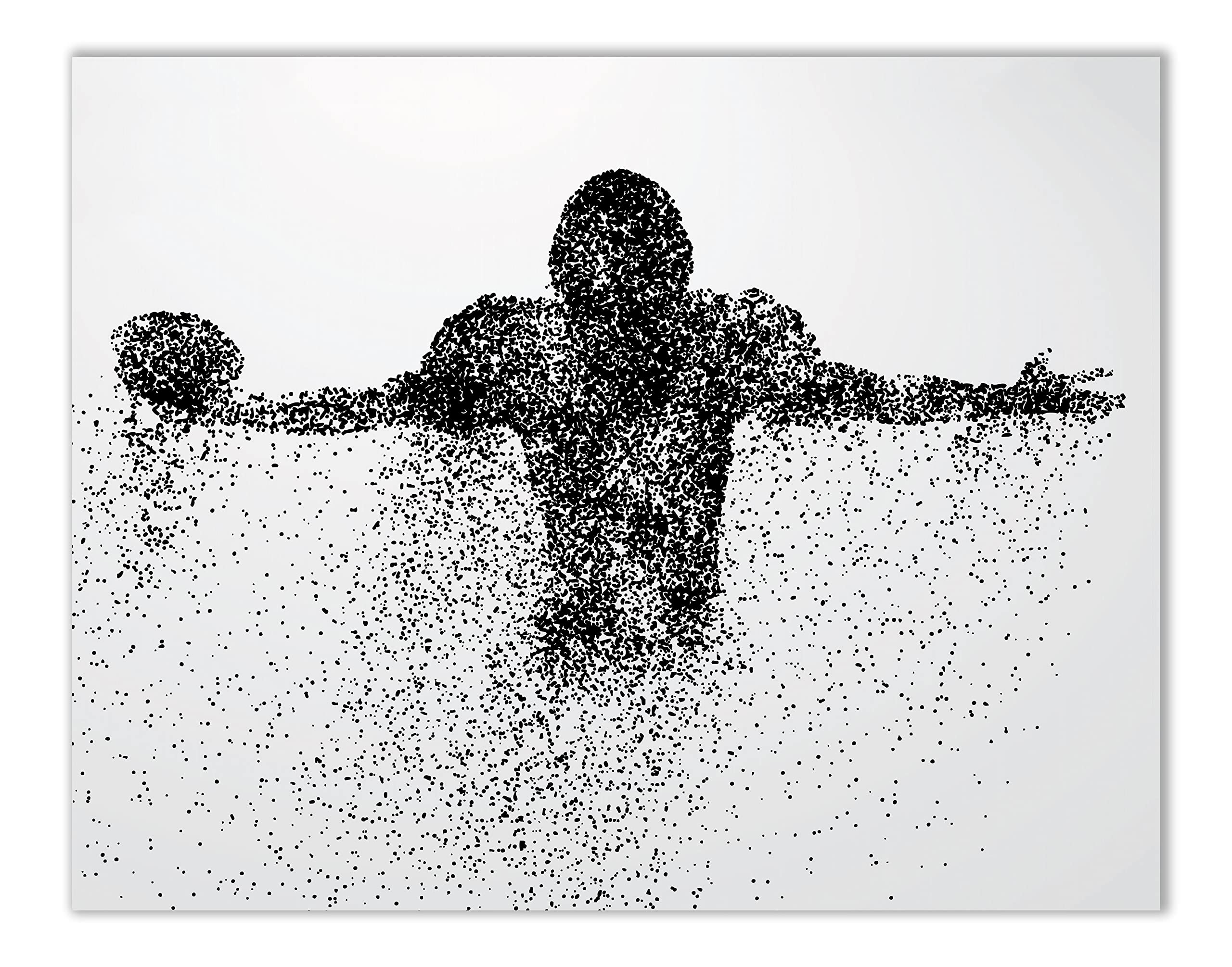 Football Wall Decor Art Prints - Particle Silhouette - (11X14) Inch Poster Photo - Man Cave, Bedroom Decor