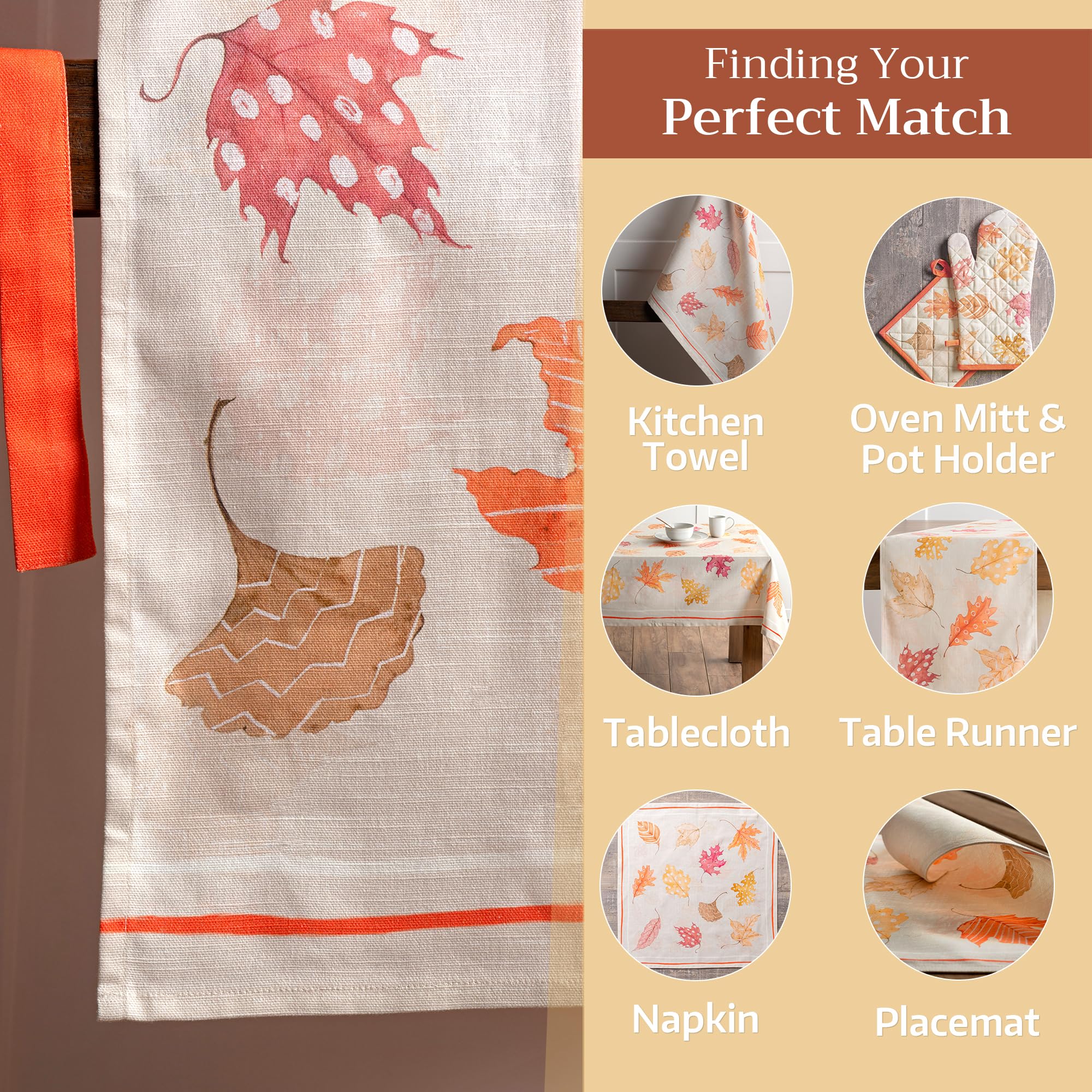 Maison d ' Hermine Apron 100% Cotton 27.50Inch x 31.50Inch 1 Piece Adjustable Neck Strap Cloth Apron with Center Pocket for Mothers Day Gifts  Women  Men  Chef  Colors of Autumn -Thanksgiving/Christmas