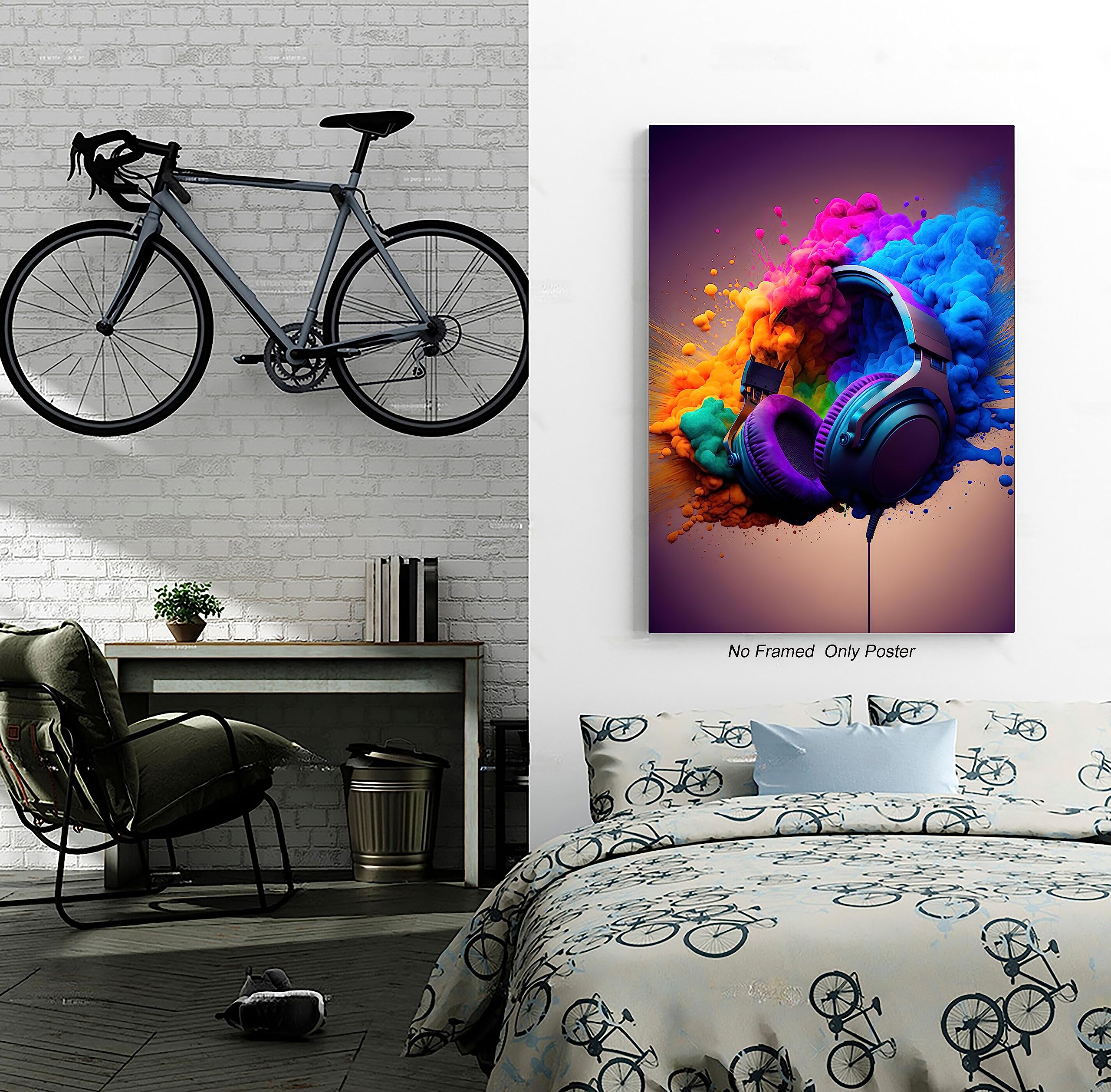 Video Game Wall Art Gaming Poster Modern Colorful Gaming Posters Headphone Pictures Wall Decor Game Controller Wall Art Canvas G