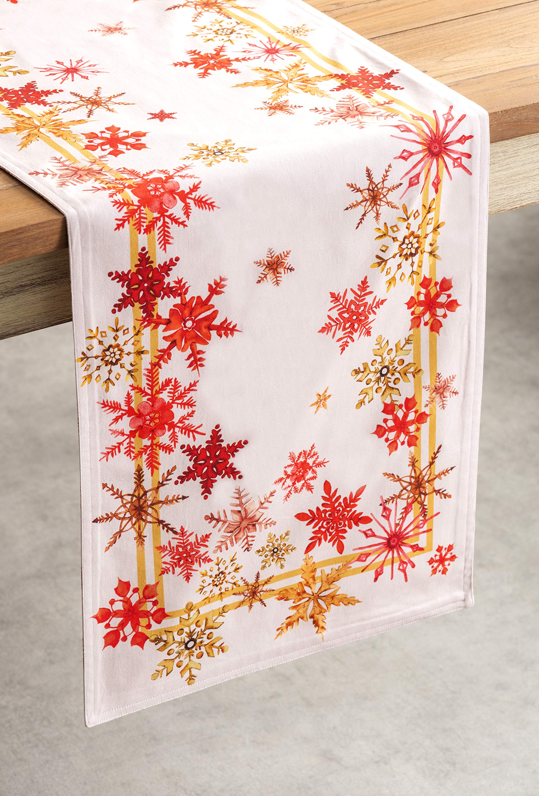 Maison D' Hermine Tablerunner 100% Cotton Table Runner Decorative Table Covers, Dining, Home, Wedding, Buffet, Crystal Star (Dou