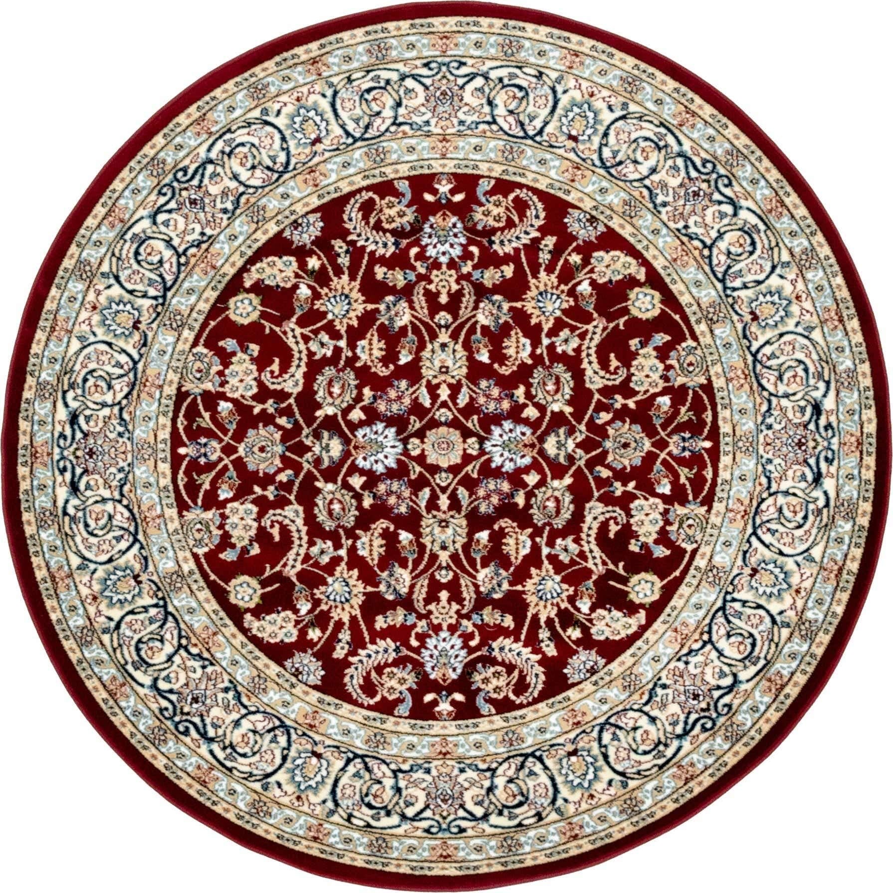 Unique Loom Narenj Collection Area Rug - Leeds (5 1 Round, Burgundy/ Beige)