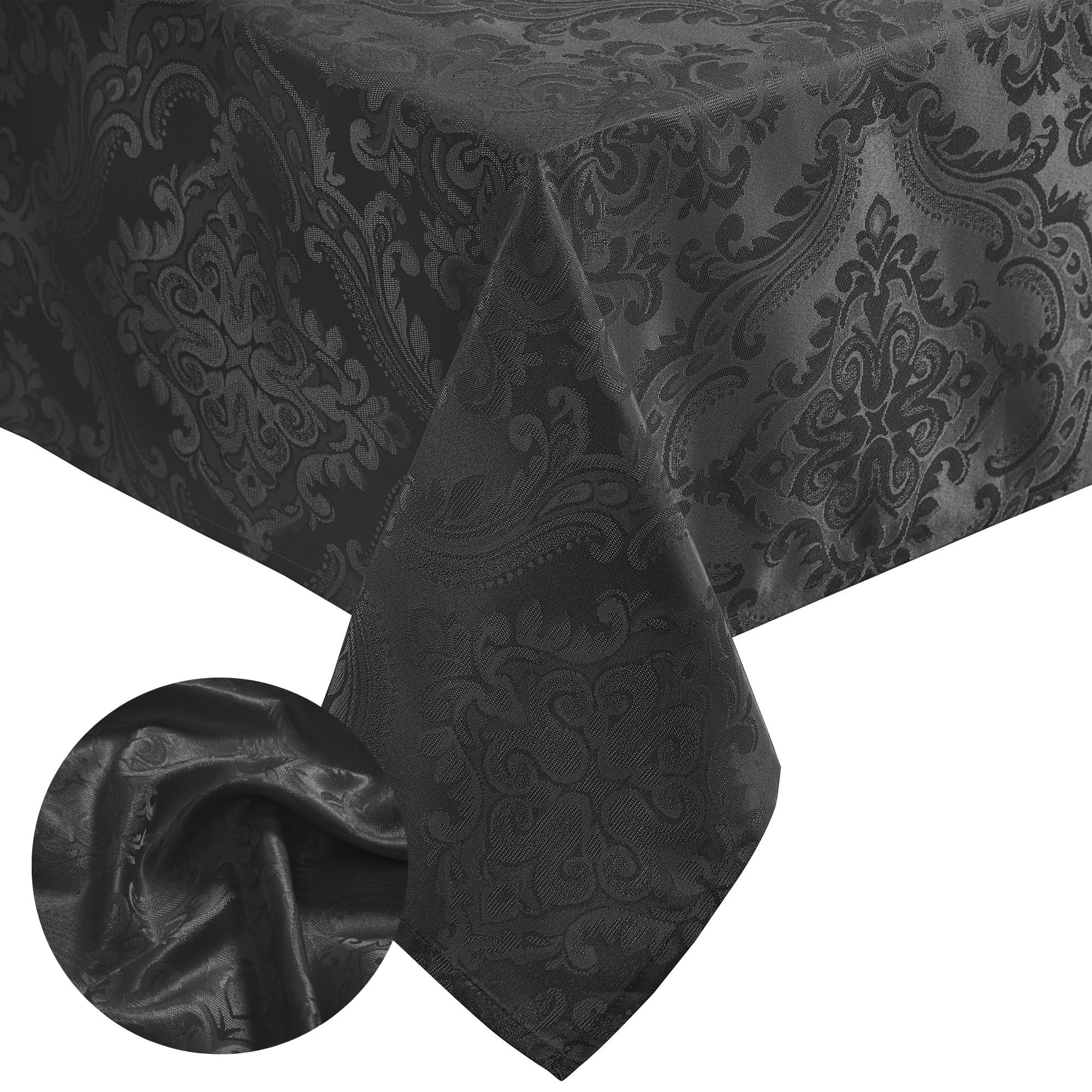 Elrene Home Fashions Caiden Elegance Damask Waterproof, Stain & Wrinkle Resistant Fabric Tablecloth, 60'' X 102'' Oblong/Rectang