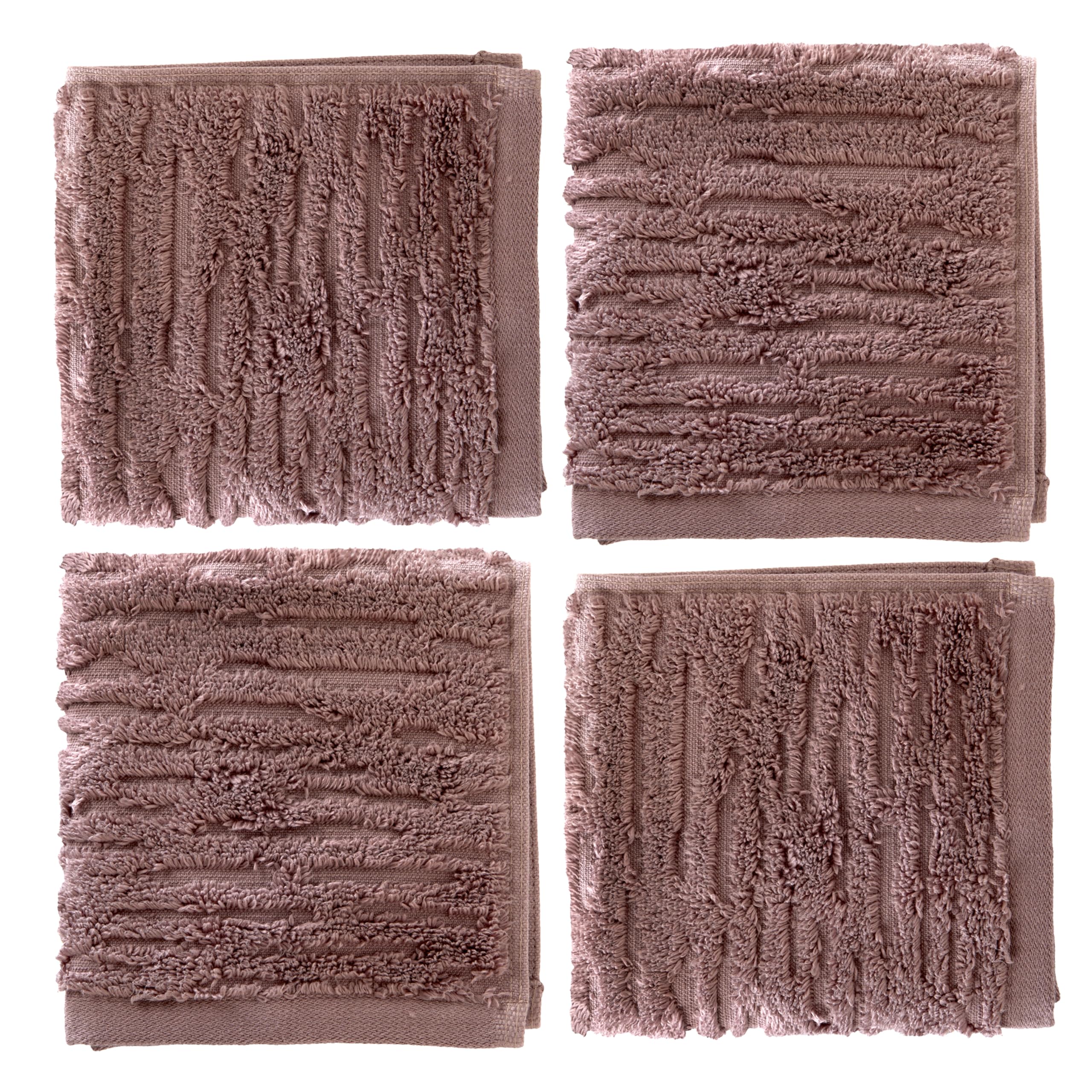 Skl Home Cloudsoft Cotton Luxury 4-Piece Washcloth Set, Soft Plum