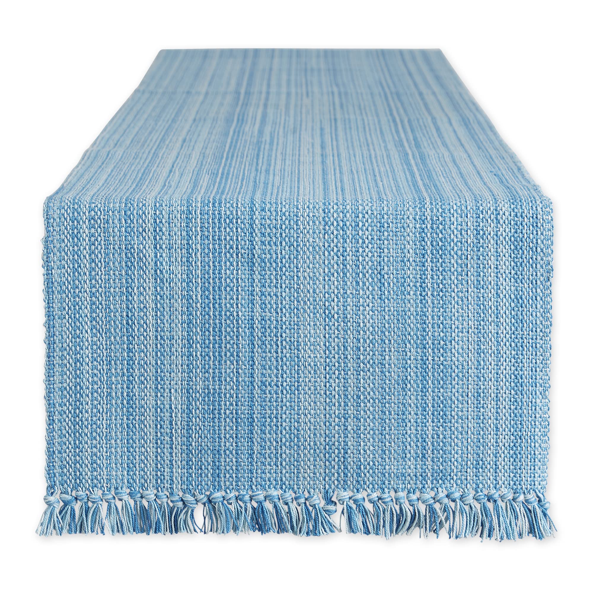 LIGHT BLUE VARIEGATED FRINGE TABLE RUNNER 13x108