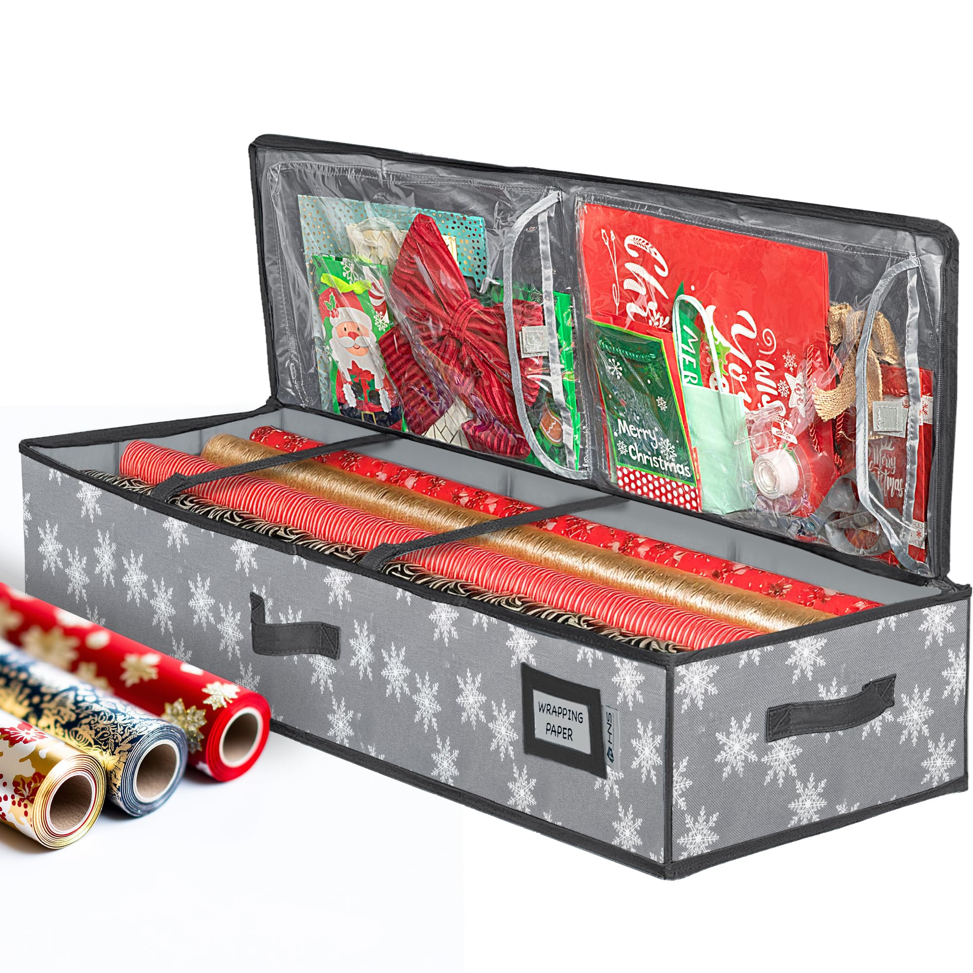 Wrapping Paper Storage Container - Fits up to 27 Rolls 1 3/8    Diam. - Underbed Gift Wrap Organizer Bags, Wrapping Paper Rolls,