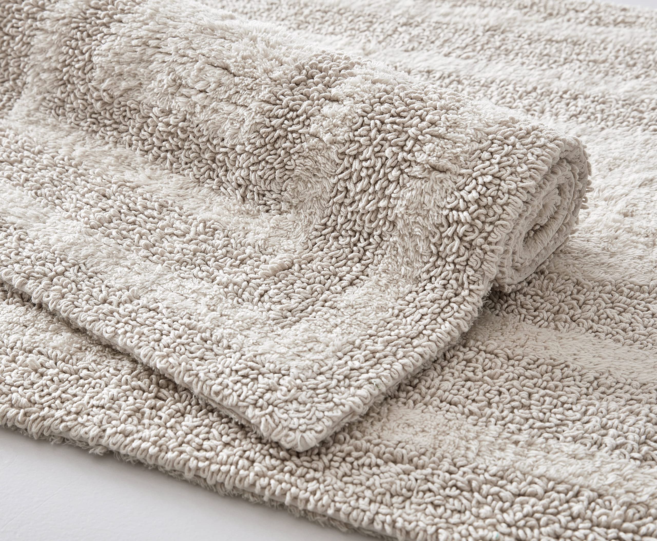 Eddie Bauer - Bathroom Rug Runner, Soft Tufted Cotton Bathroom Decor, Super Absorbent & Quick Dry (Logan Light Grey, 60'' X 22''