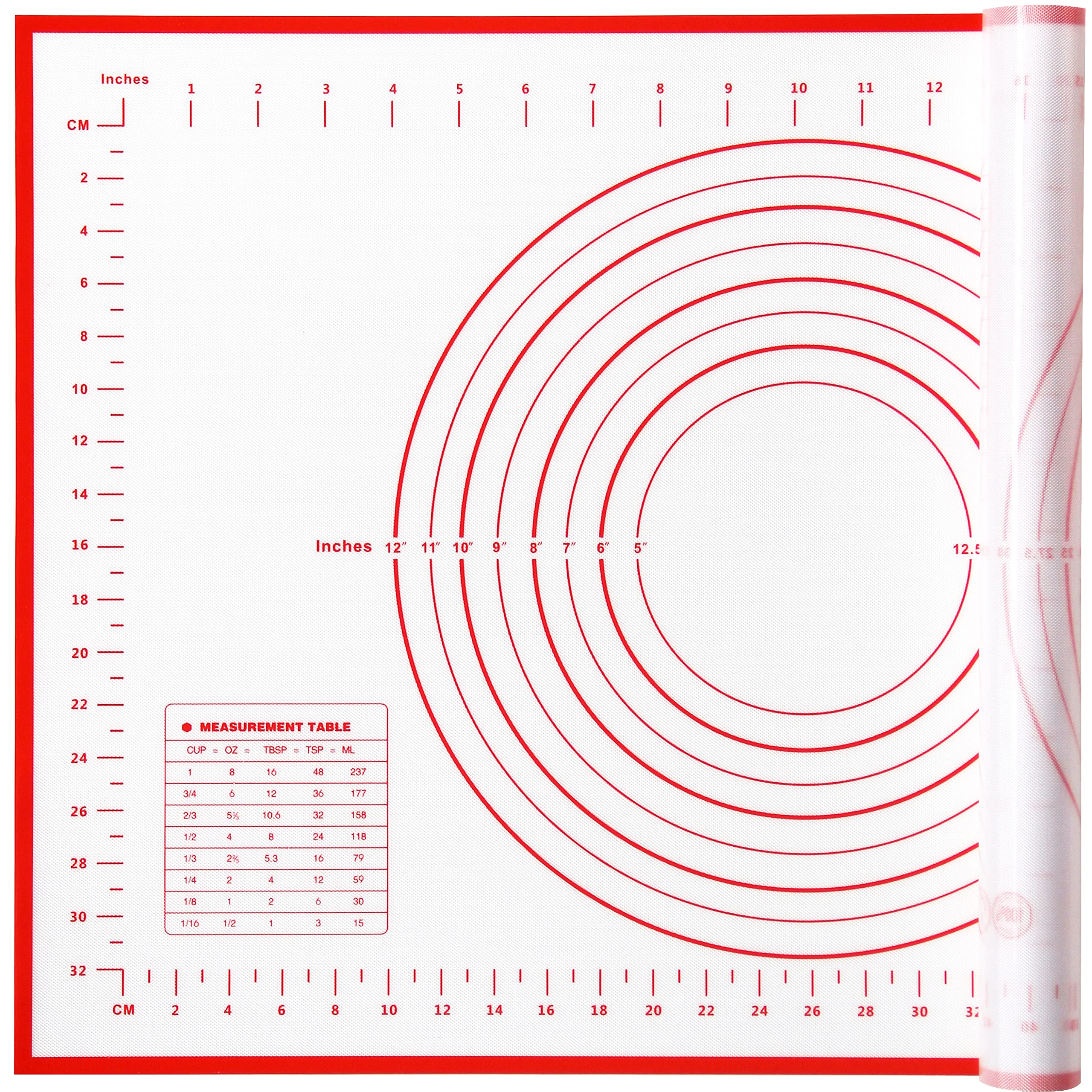 Yansumi Silicone Pastry Mat Extra Large Non-Slip Mat For Rolling Dough Pie Crust And Baking Non-Stick With Measurements (24X16,