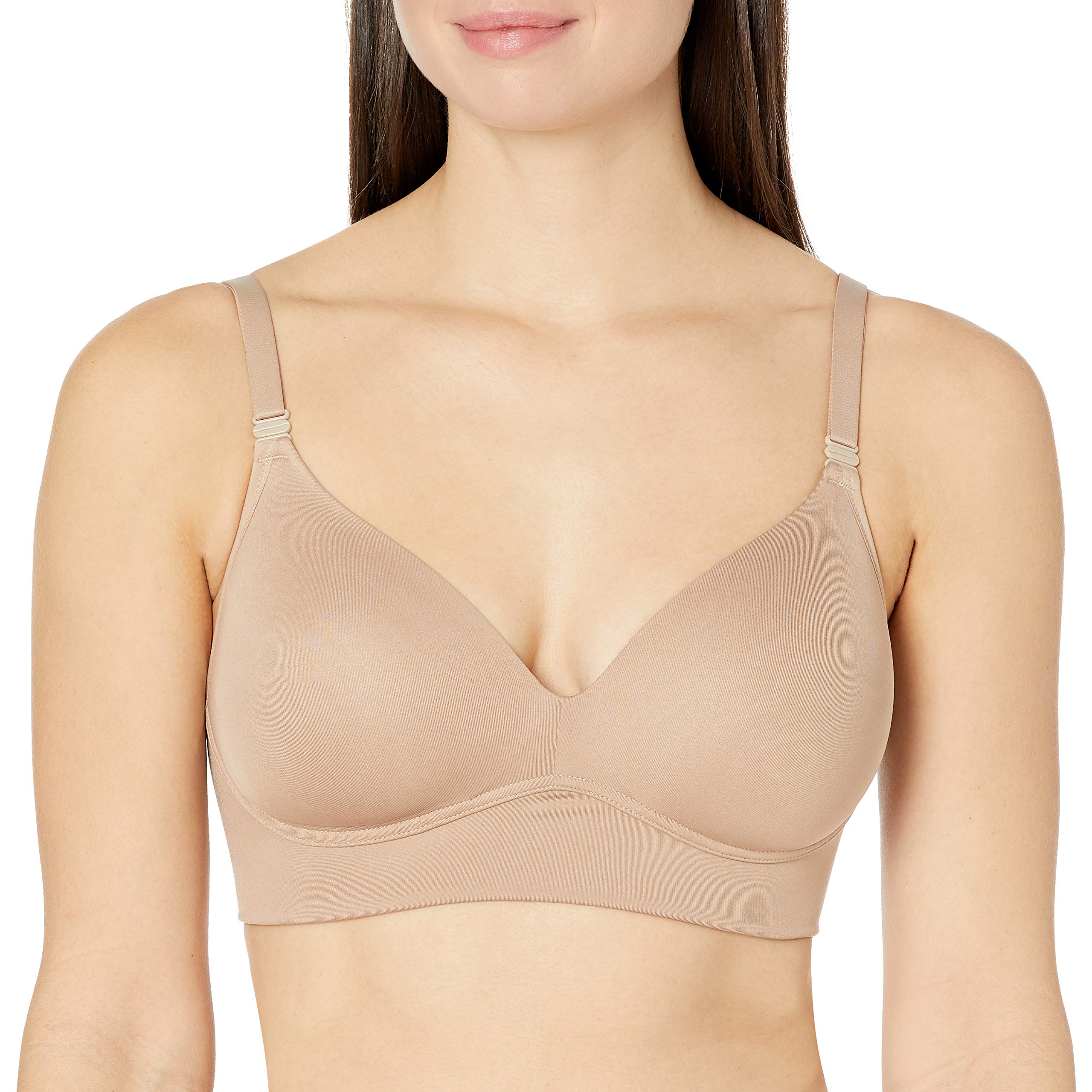 Warners Womens Benefits Allover-Smoothing Bliss Wireless Lightly Lined Convertible Comfort Bra Rm1011W, Toasted Almond, 38B