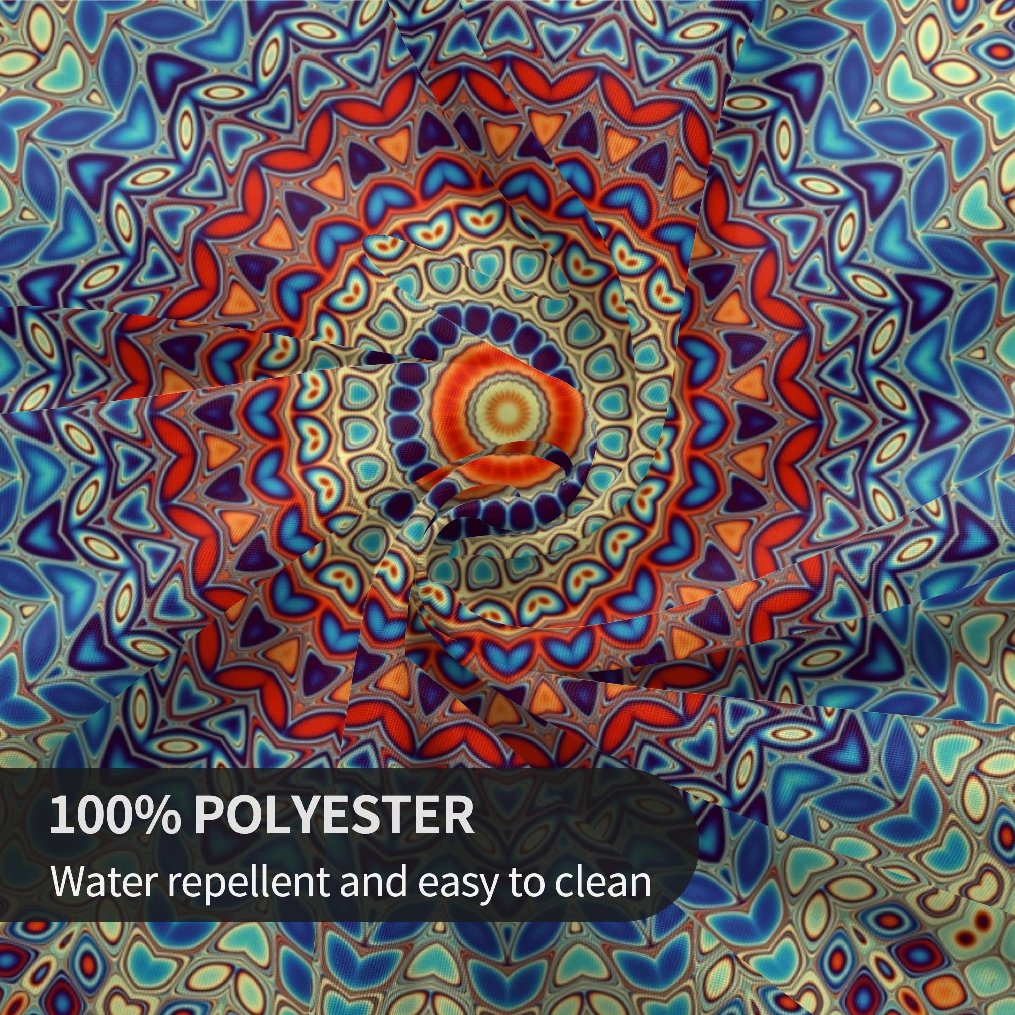 Boho Round Tablecloth 60 Inch, Bohemian Circle Table Cloth, Stain Resistance, Water Repellent And Wrinkle-Free, Colorful Tablecl